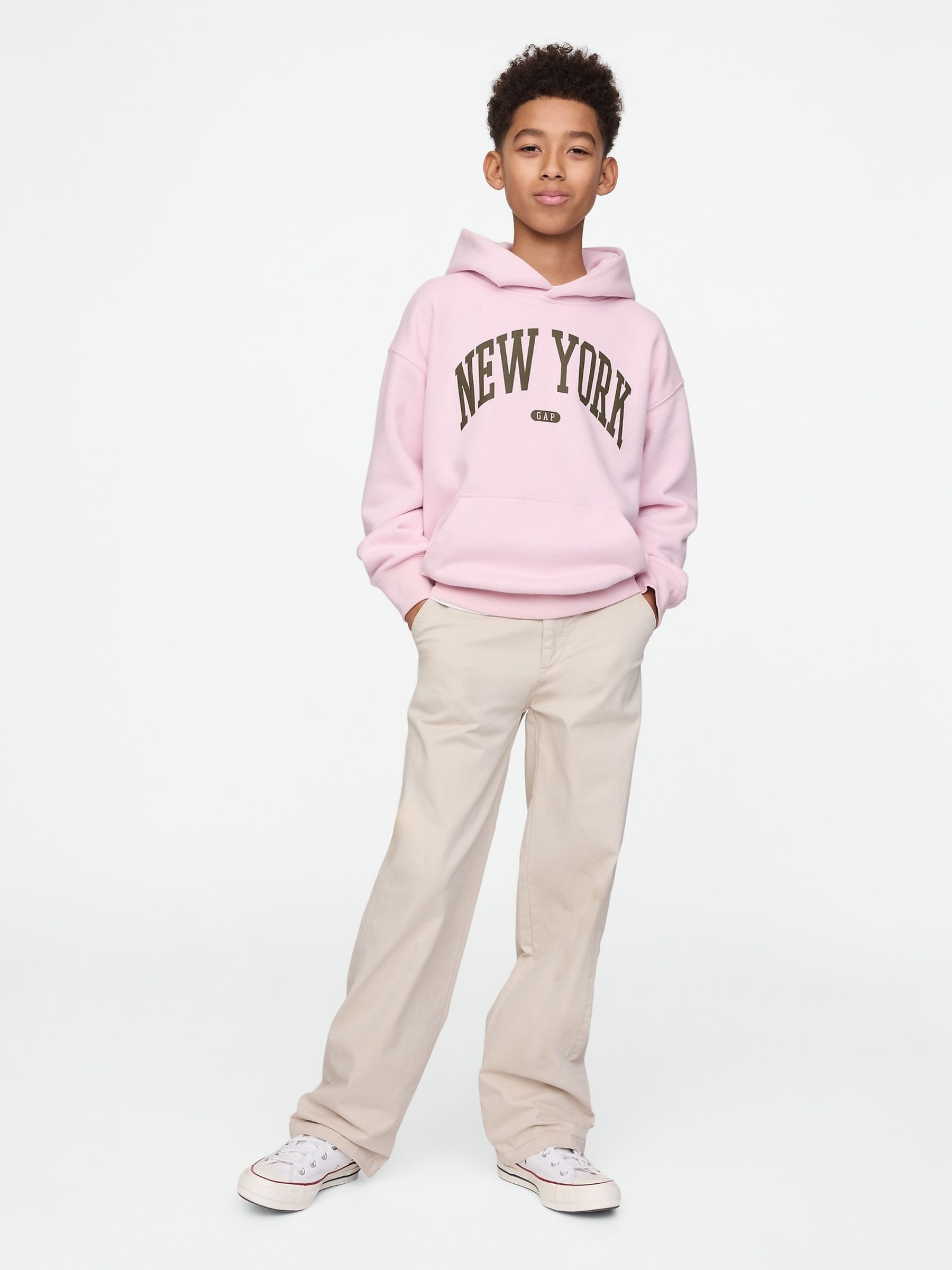 Pink New York Vintage Fleece-Lined Hoodie (4-13yrs) - Image 3 of 4