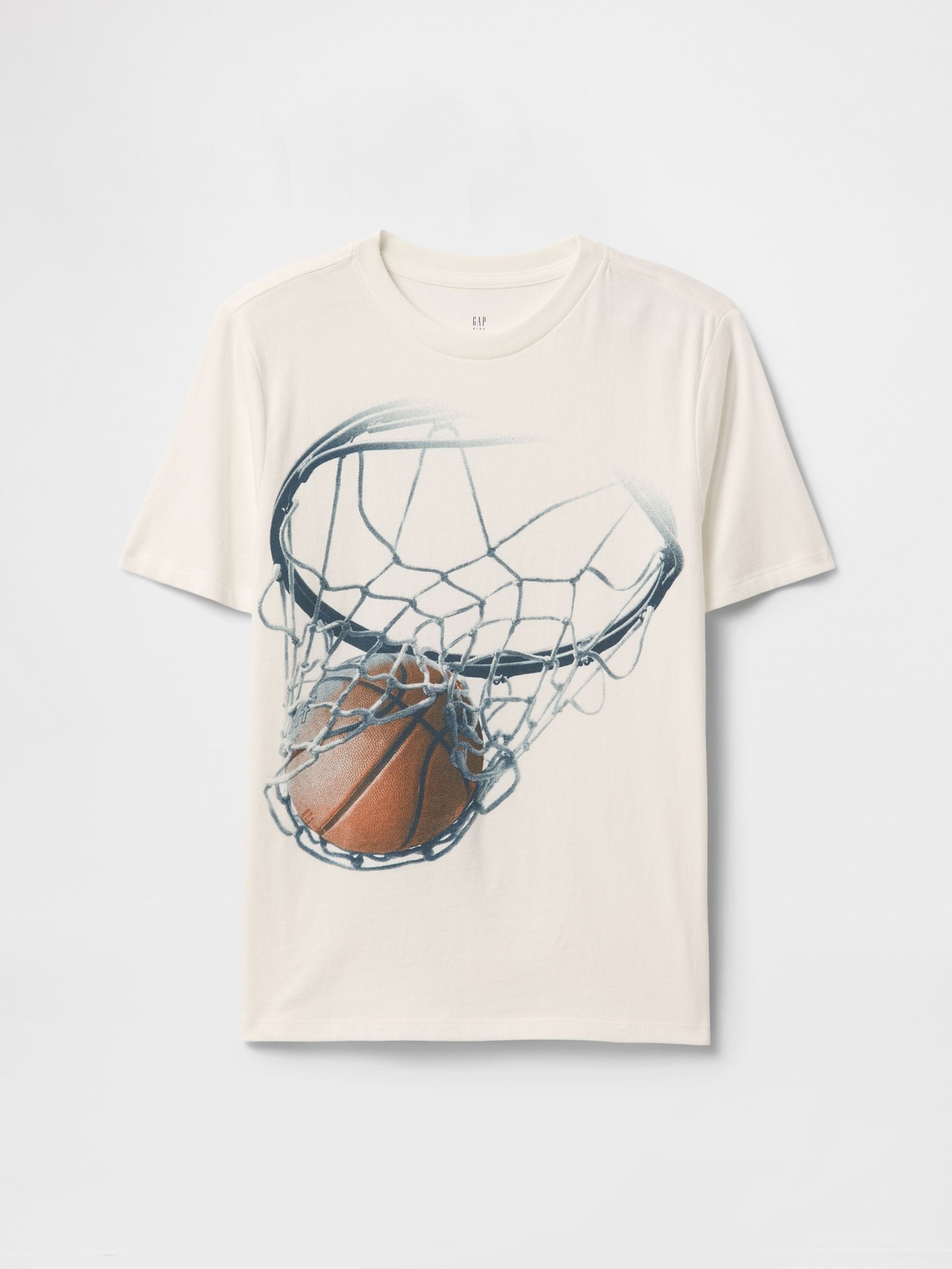 Cream Basketball Short Sleeve Graphic T-Shirt (4-13yrs) - Image 1 of 2 Cream Basketball Short Sleeve Graphic T-Shirt (4-13yrs) - Image 1 of 2