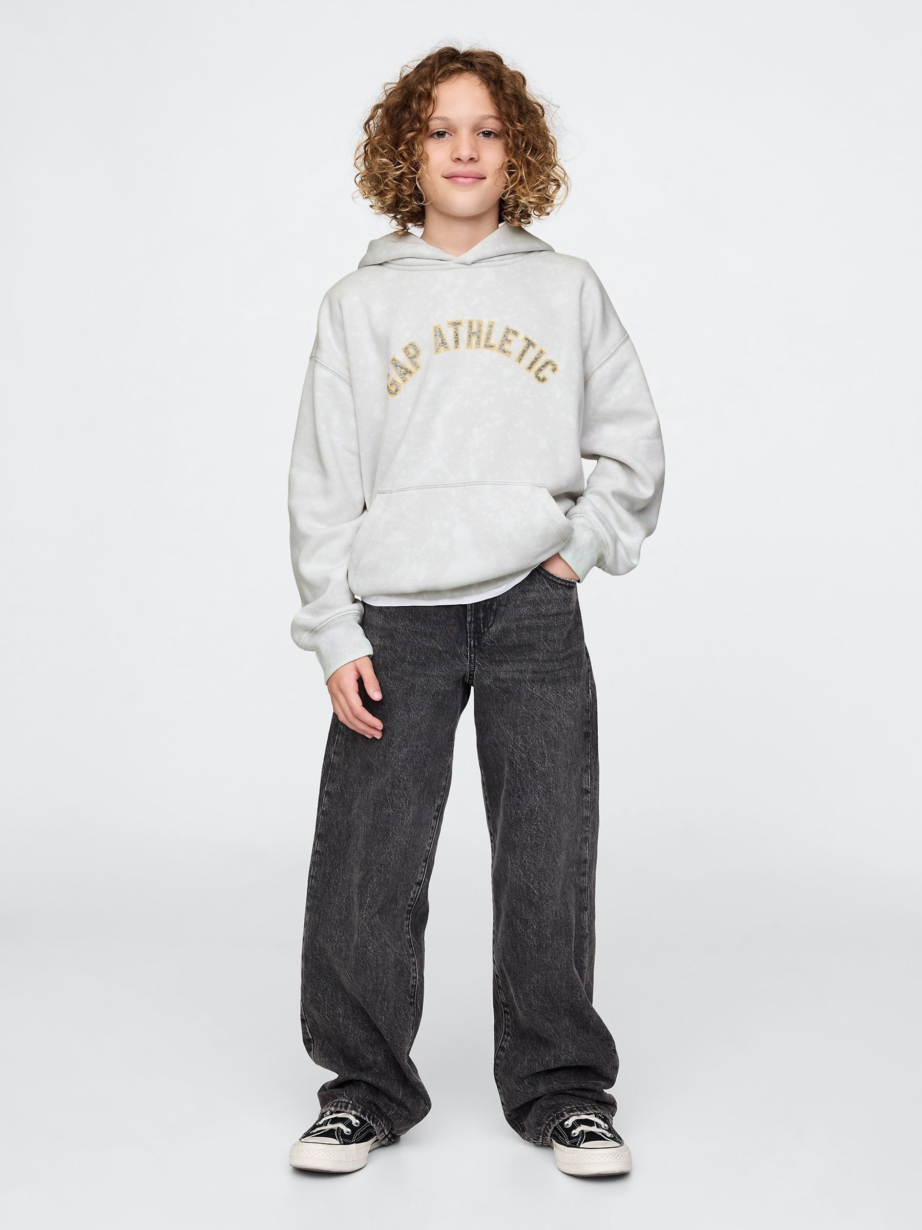 Grey Vintage Soft Logo Hoodie (4-13yrs) - Image 3 of 5