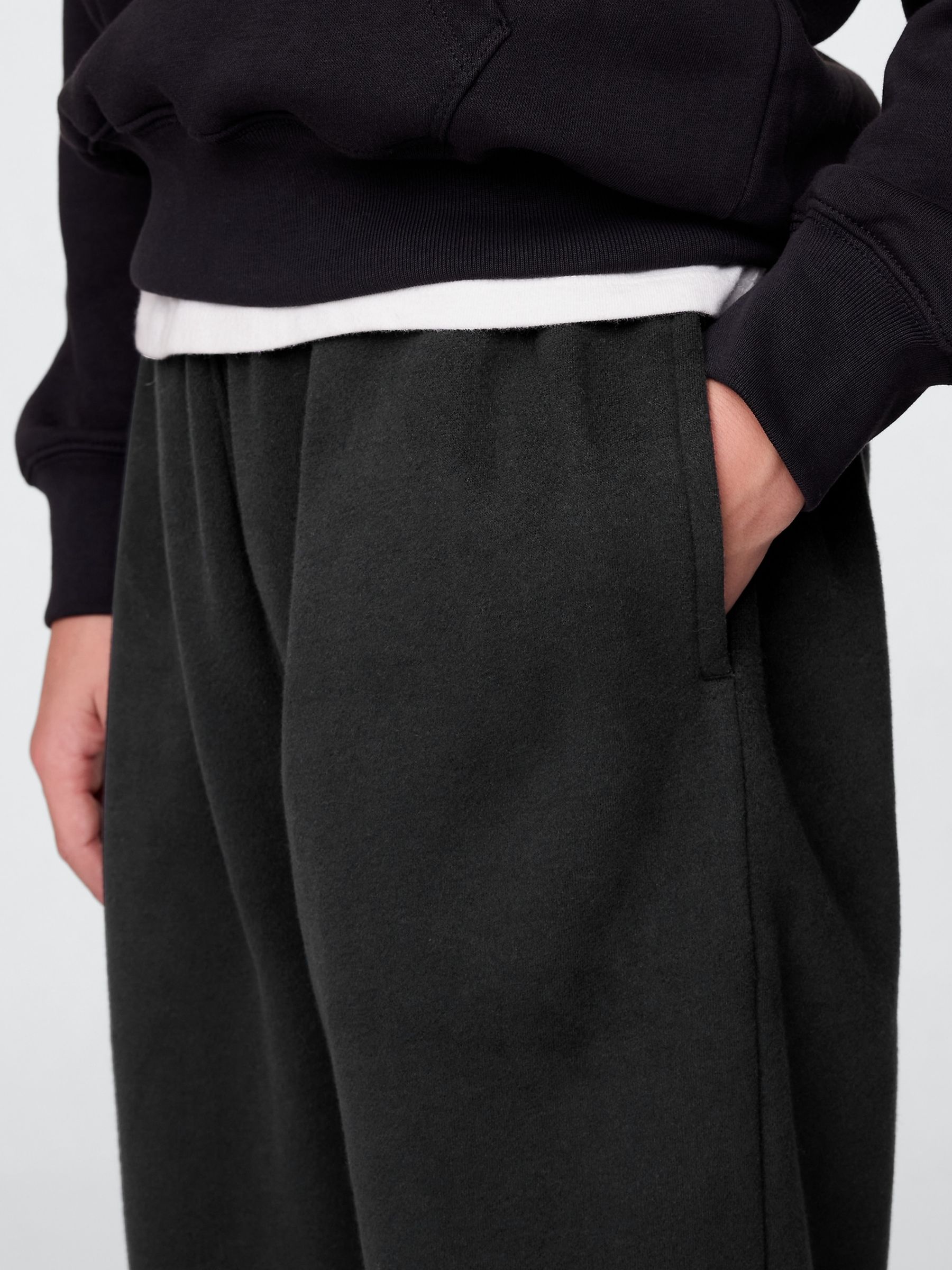 Black Vintage Soft Fleece-Lined Joggers (4-13yrs) - Image 3 of 4