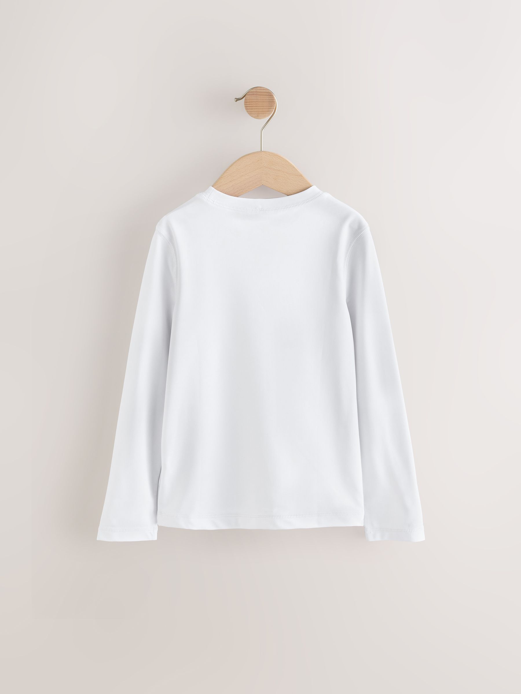White Logo Long Sleeve Swim Rash Guard (4-13yrs) - Image 2 of 4