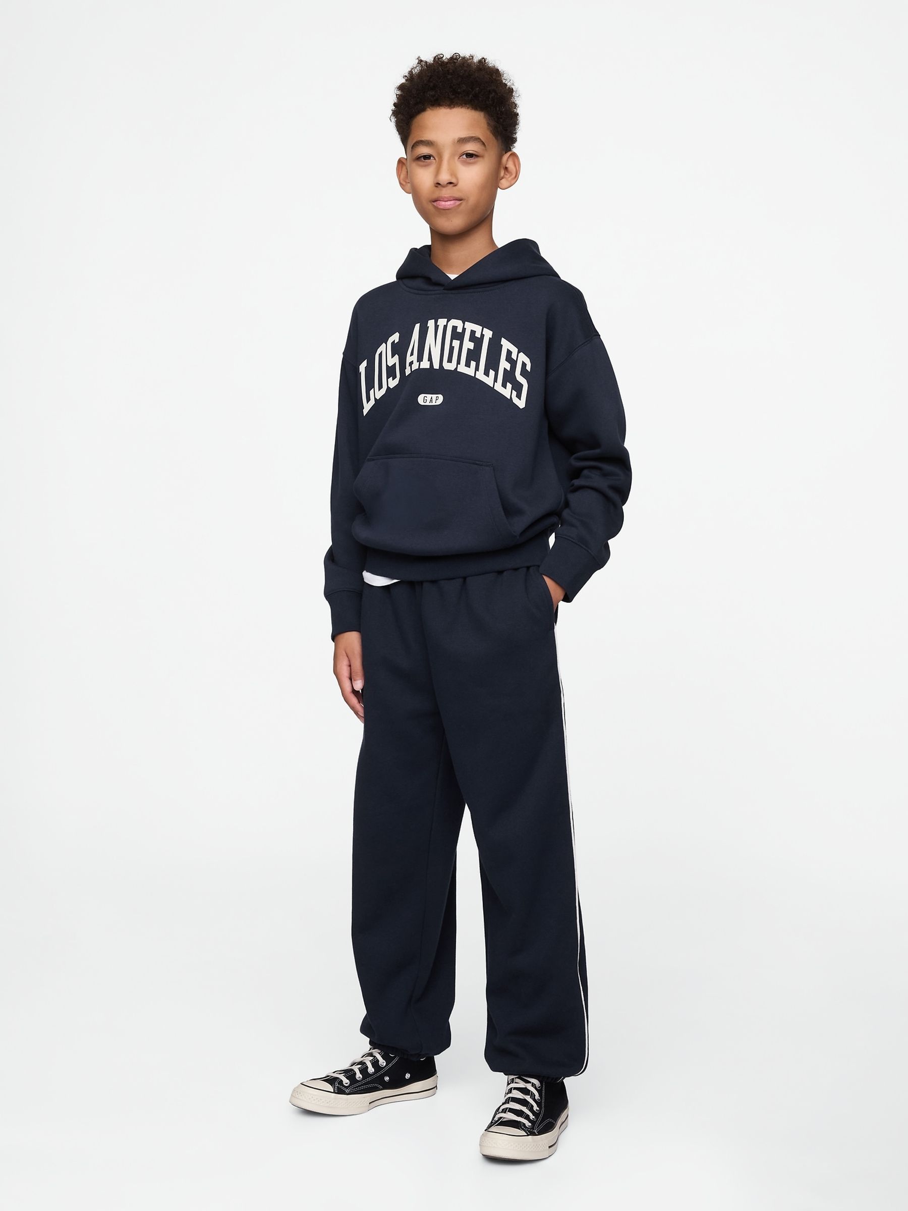 Navy Blue Vintage Soft Fleece-Lined Joggers (4-13yrs) - Image 2 of 5