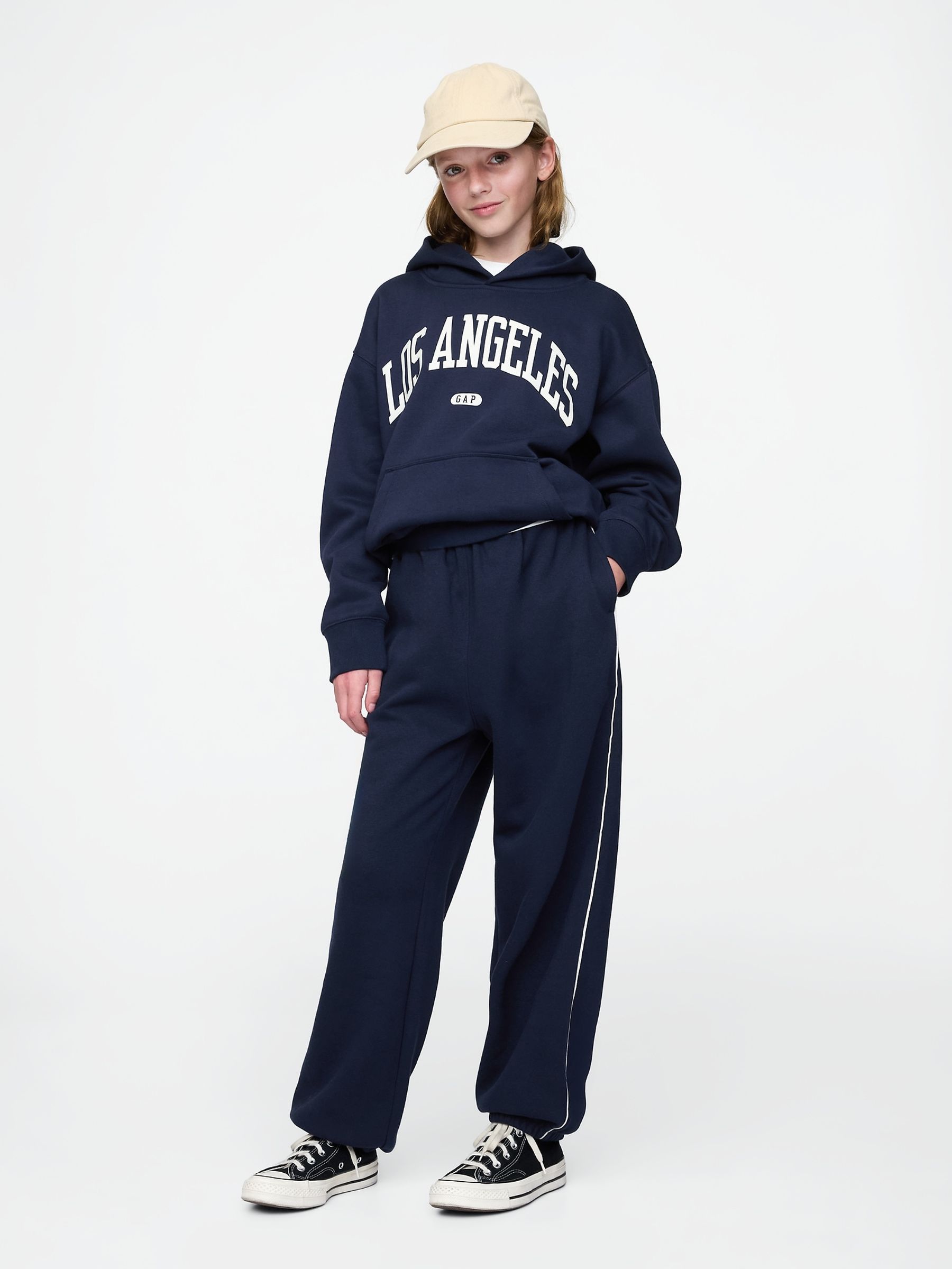 Navy Blue Vintage Soft Fleece-Lined Joggers (4-13yrs) - Image 3 of 5