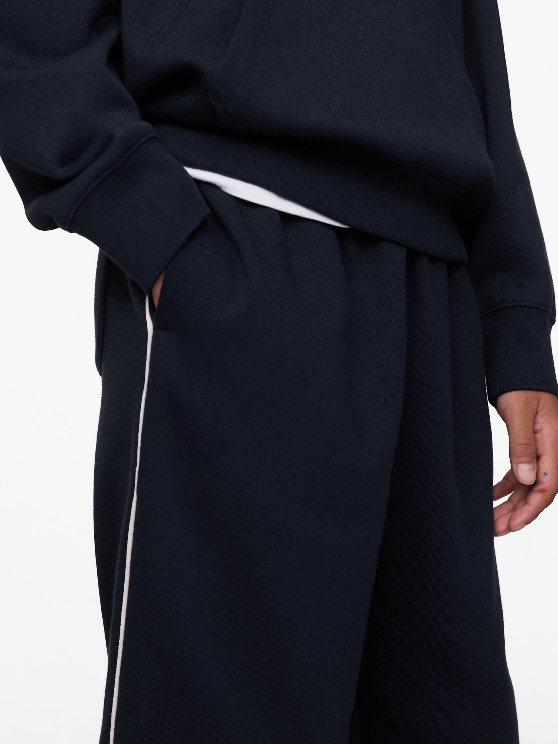 Navy Blue Vintage Soft Fleece-Lined Joggers (4-13yrs) - Image 4 of 5