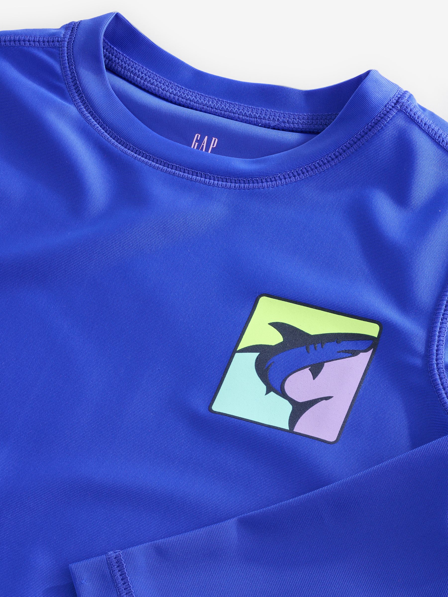 Blue Long Sleeve Swim Rash Guard (4-13yrs) - Image 3 of 4