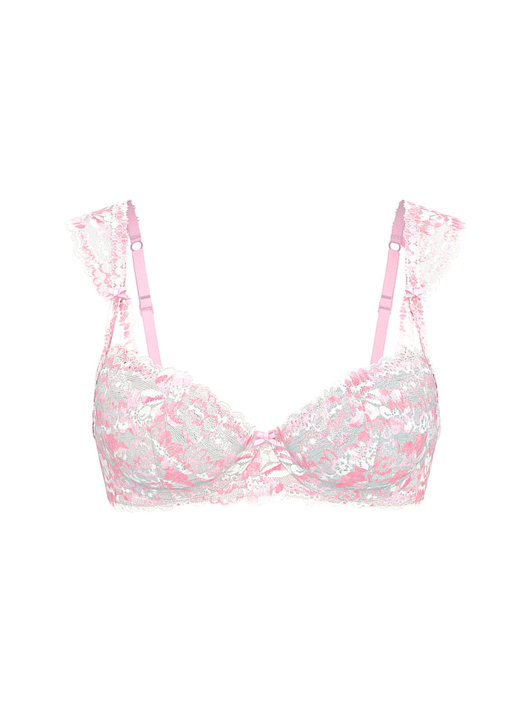 Petal Pink Push Up Lace Flutter Sleeve Bra - Image 3 of 3