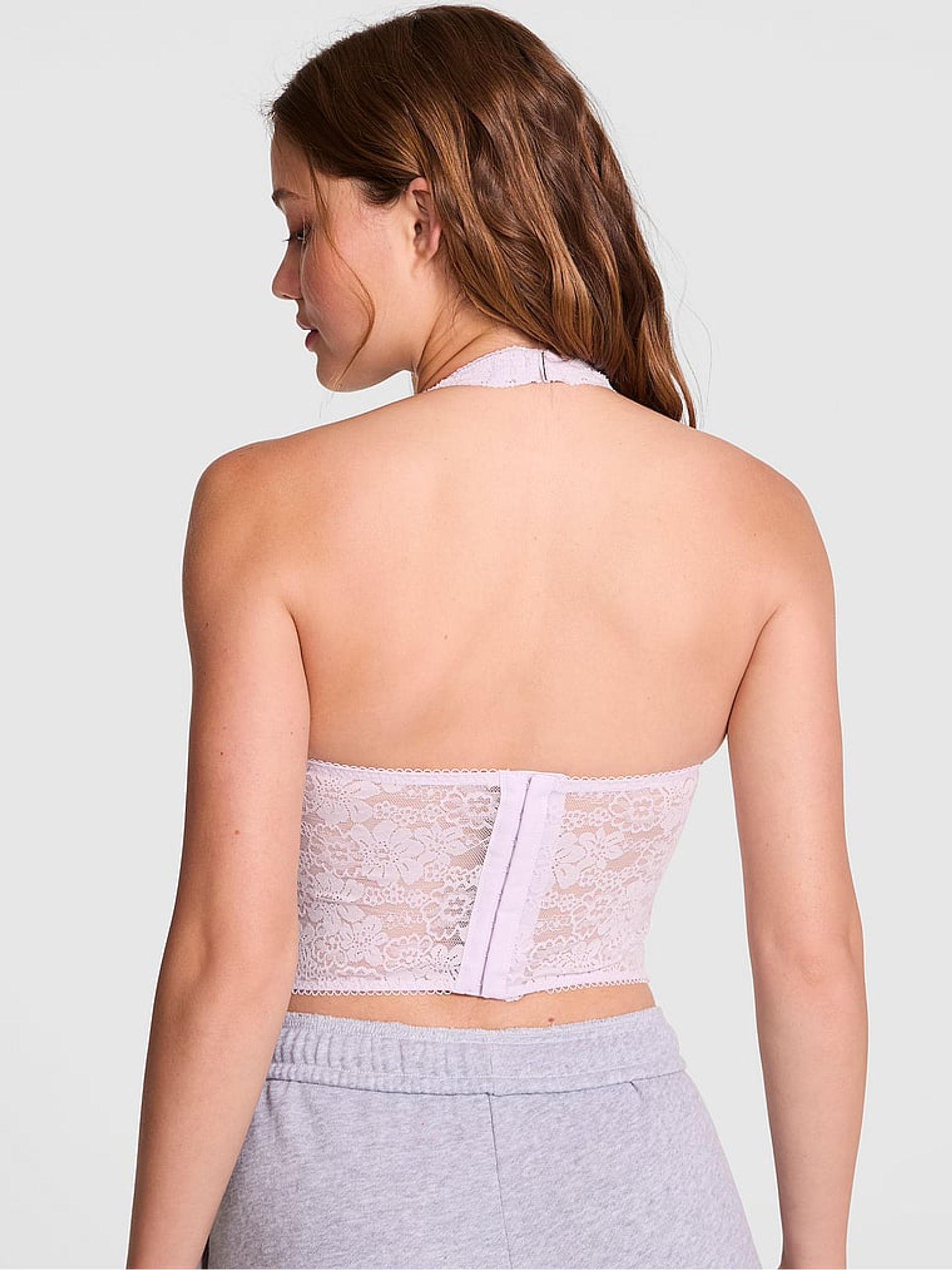 Purple Whisper Lace Halter Corset - Image 2 of 2