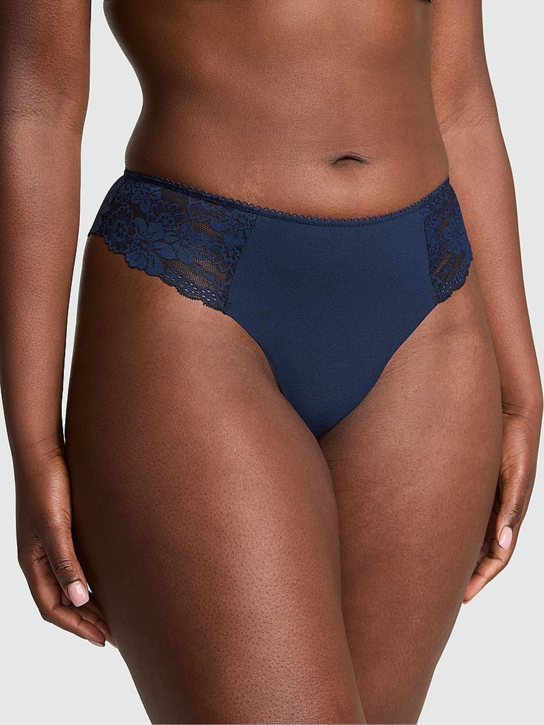 Noir Navy Blue Thong Knickers - Image 1 of 3