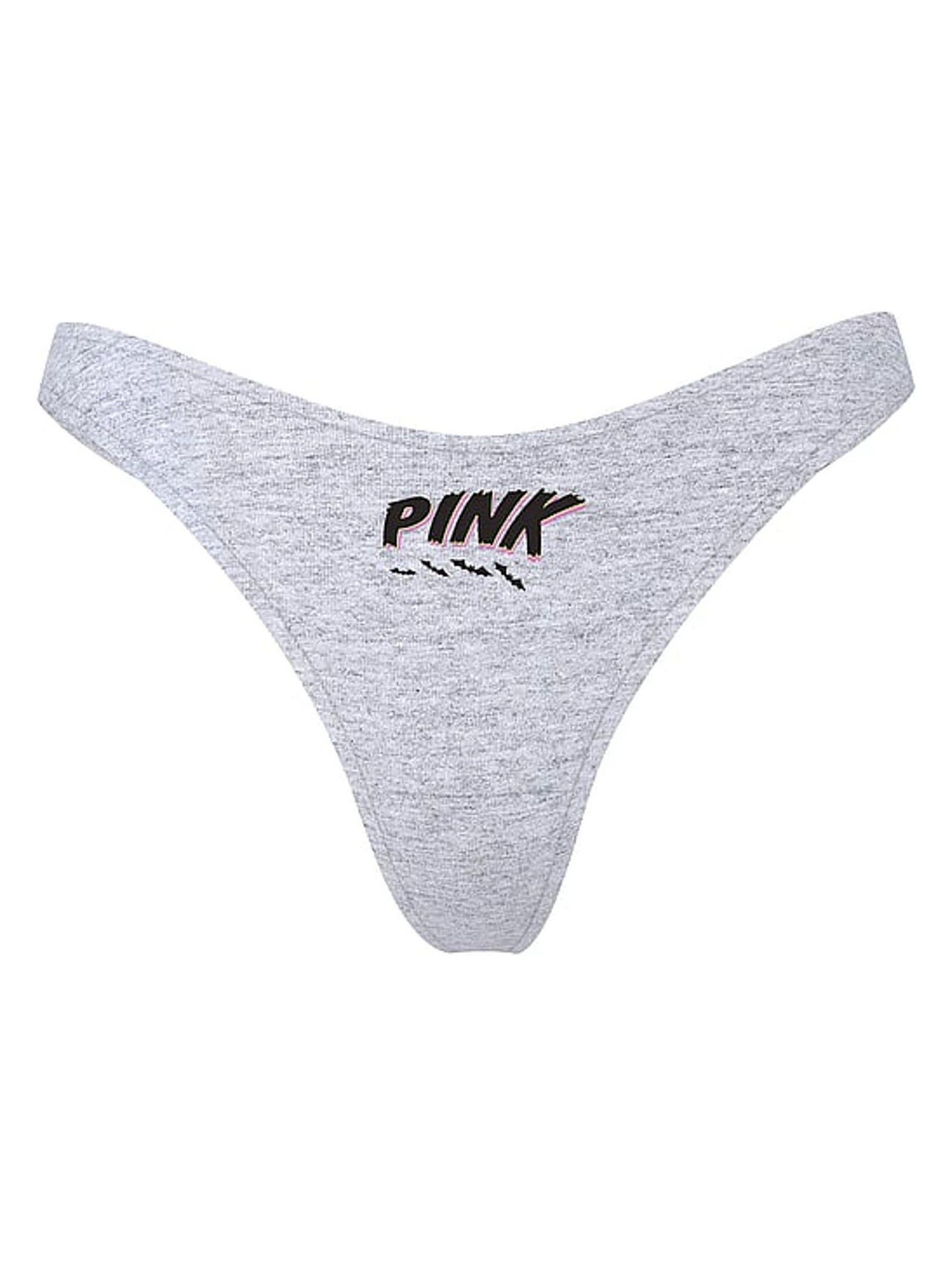 Medium Heather Grey Thong Cotton Thong Knickers - Image 3 of 3