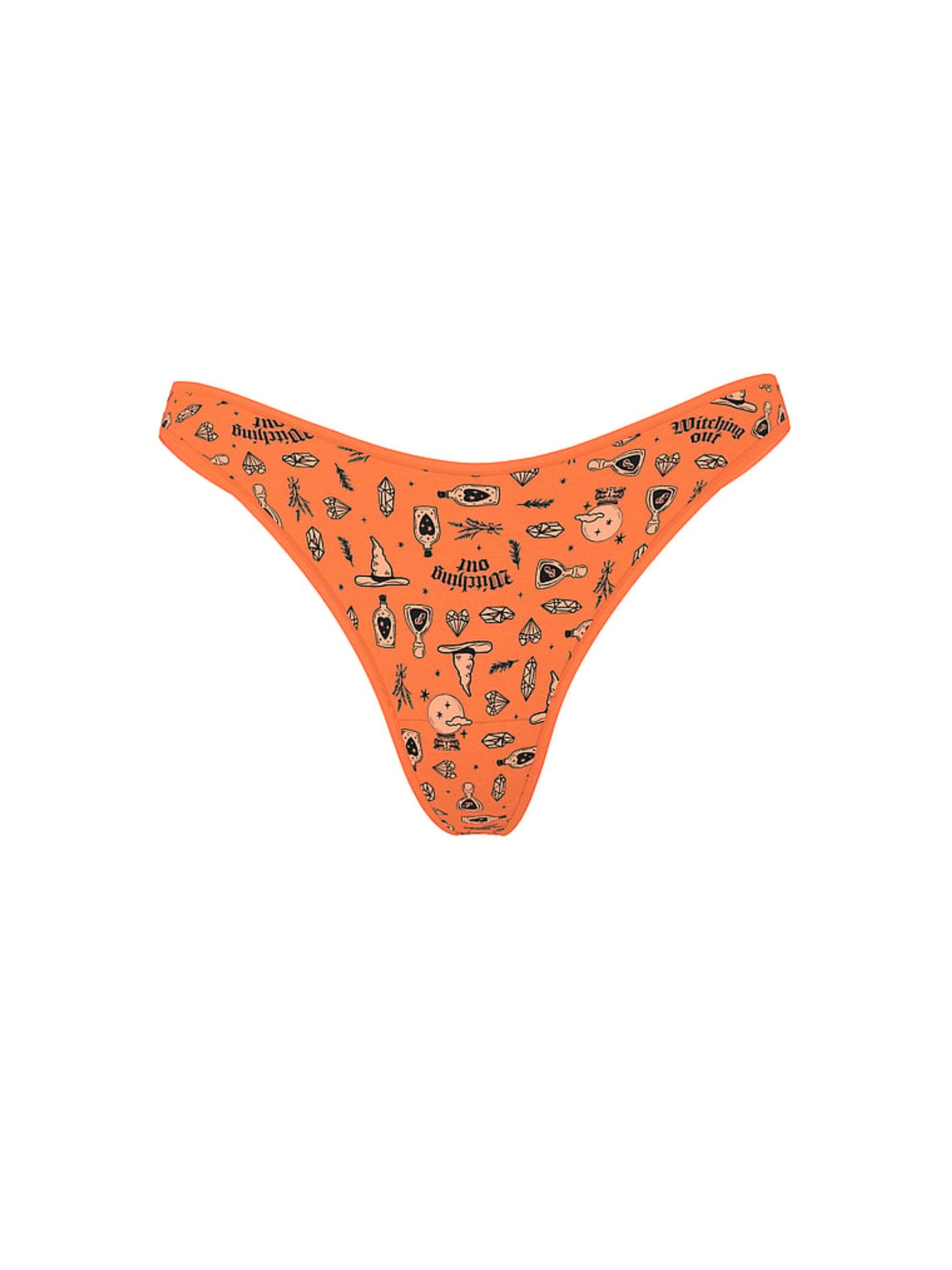 Witchy Print Thong Cotton Thong Knickers - Image 3 of 3