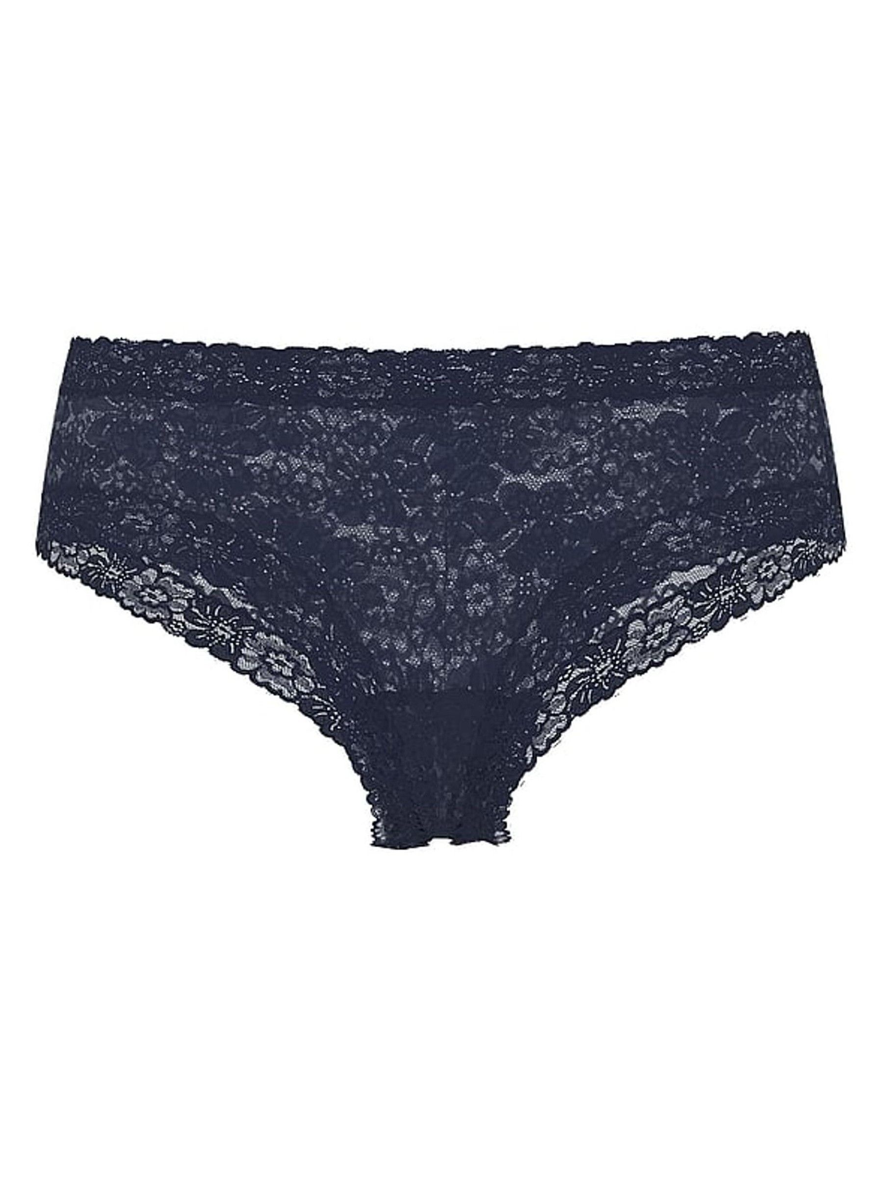 Noir Navy Blue Cheeky Floral Lace Knickers - Image 3 of 3
