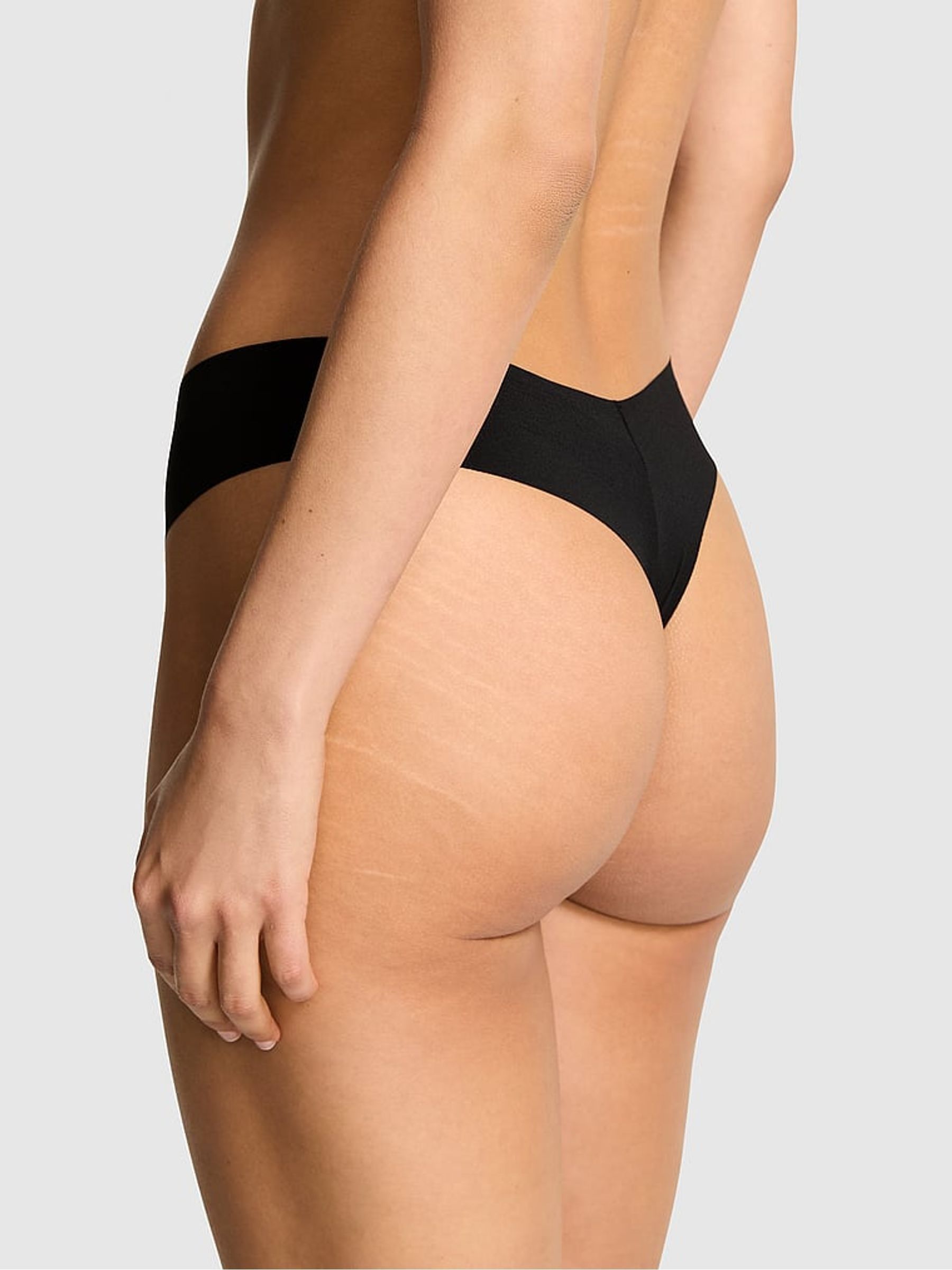 Black Glow In The Dark Ghost Thong No Show Thong Knickers - Image 2 of 3