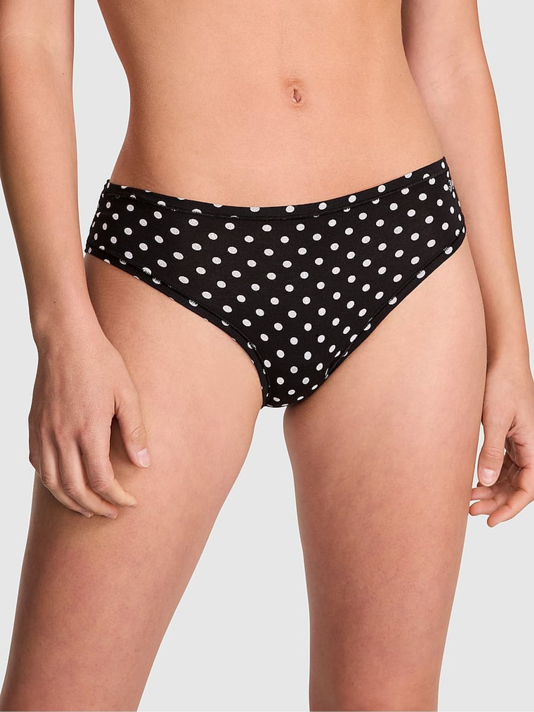 Black Dot Print Cheeky Cotton Knickers - Image 1 of 3