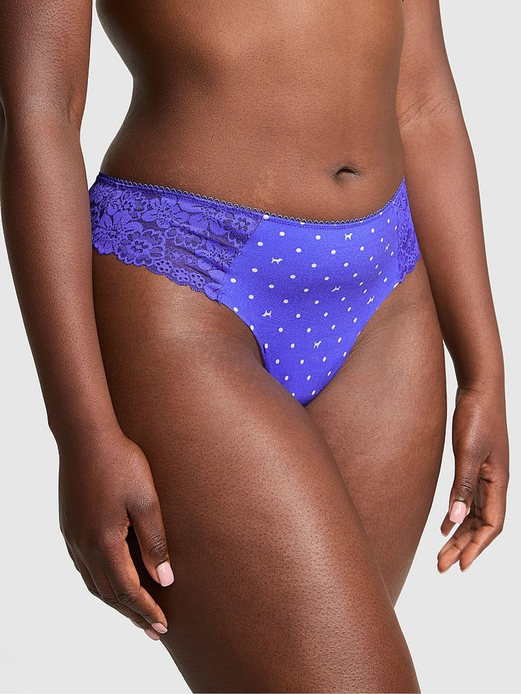 Ultra Marine Blue Thong Knickers - Image 1 of 3