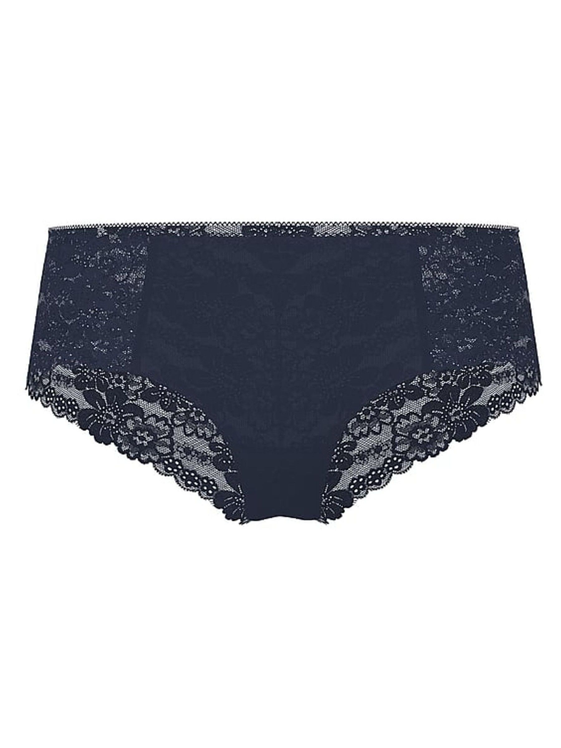 Navy Blue Cheeky No Show Lace Trim Cheeky Knickers - Image 3 of 3