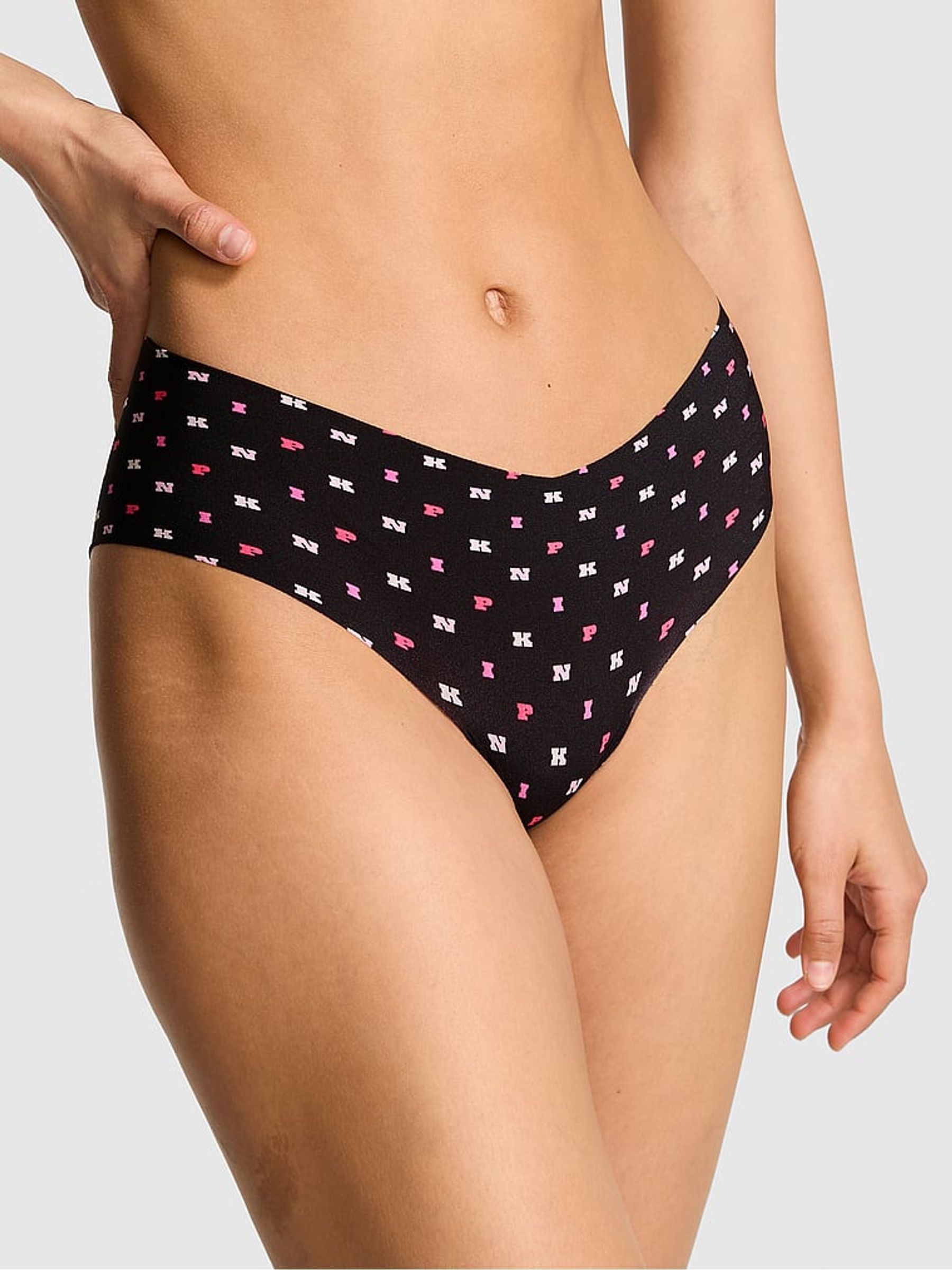 Black Pink Print Cheeky No Show Cheeky Knickers - Image 1 of 3
