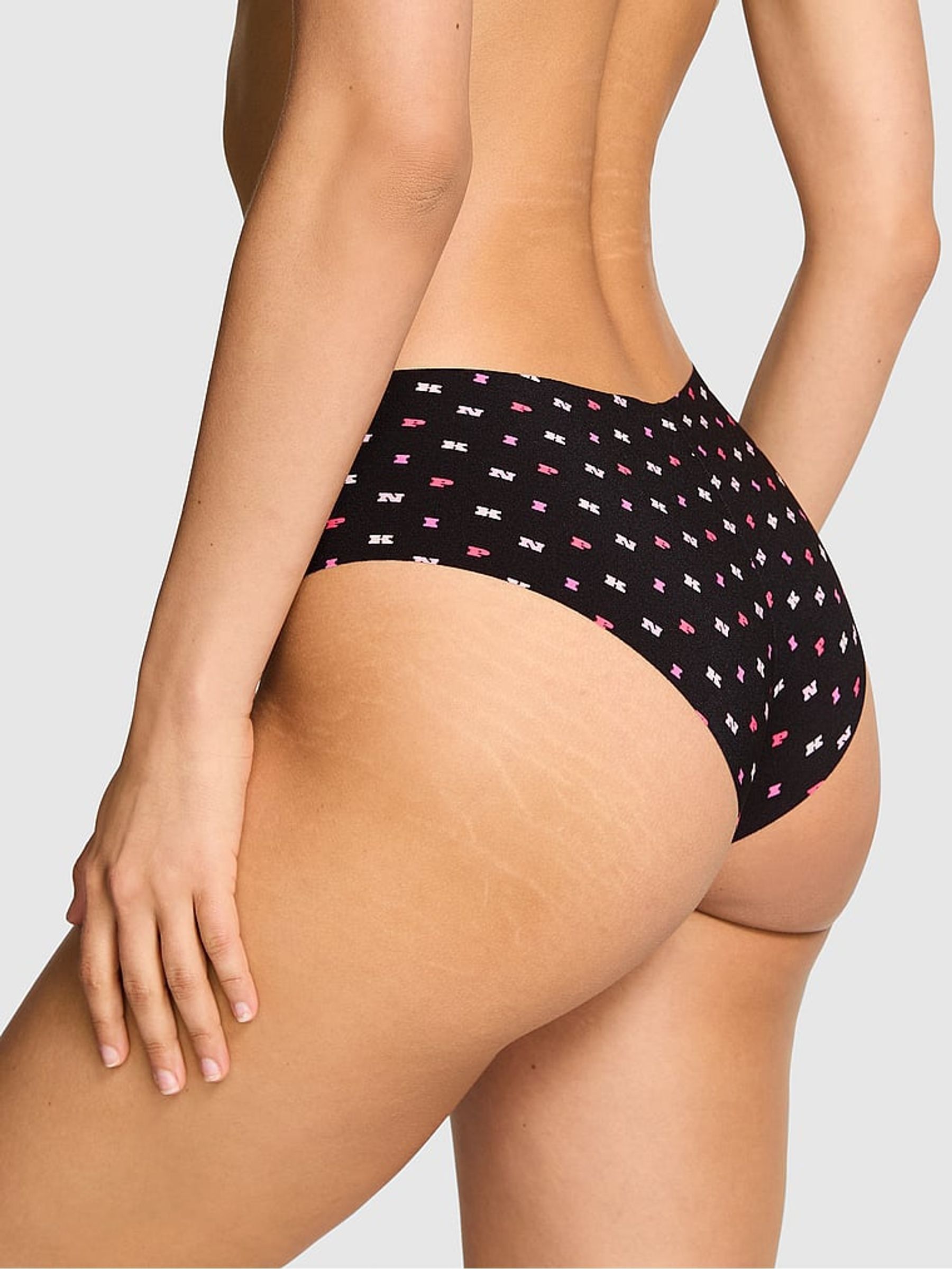 Black Pink Print Cheeky No Show Cheeky Knickers - Image 2 of 3
