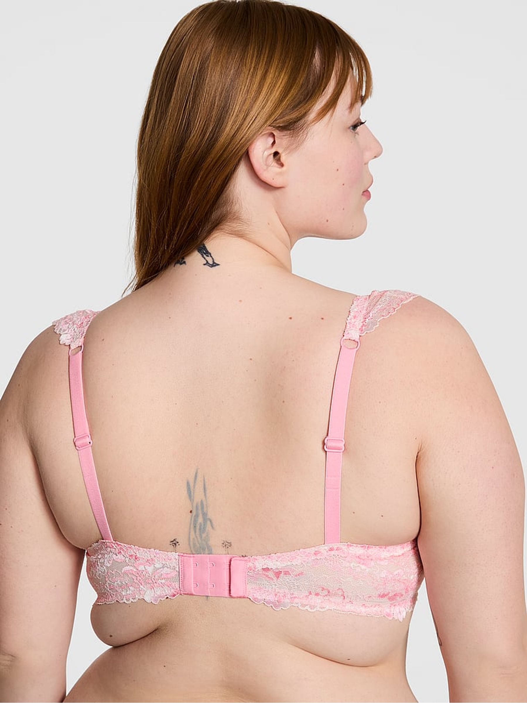 Petal Pink Lightly Lined Balcony Lace Flutter Sleeve Bra - Image 2 of 2