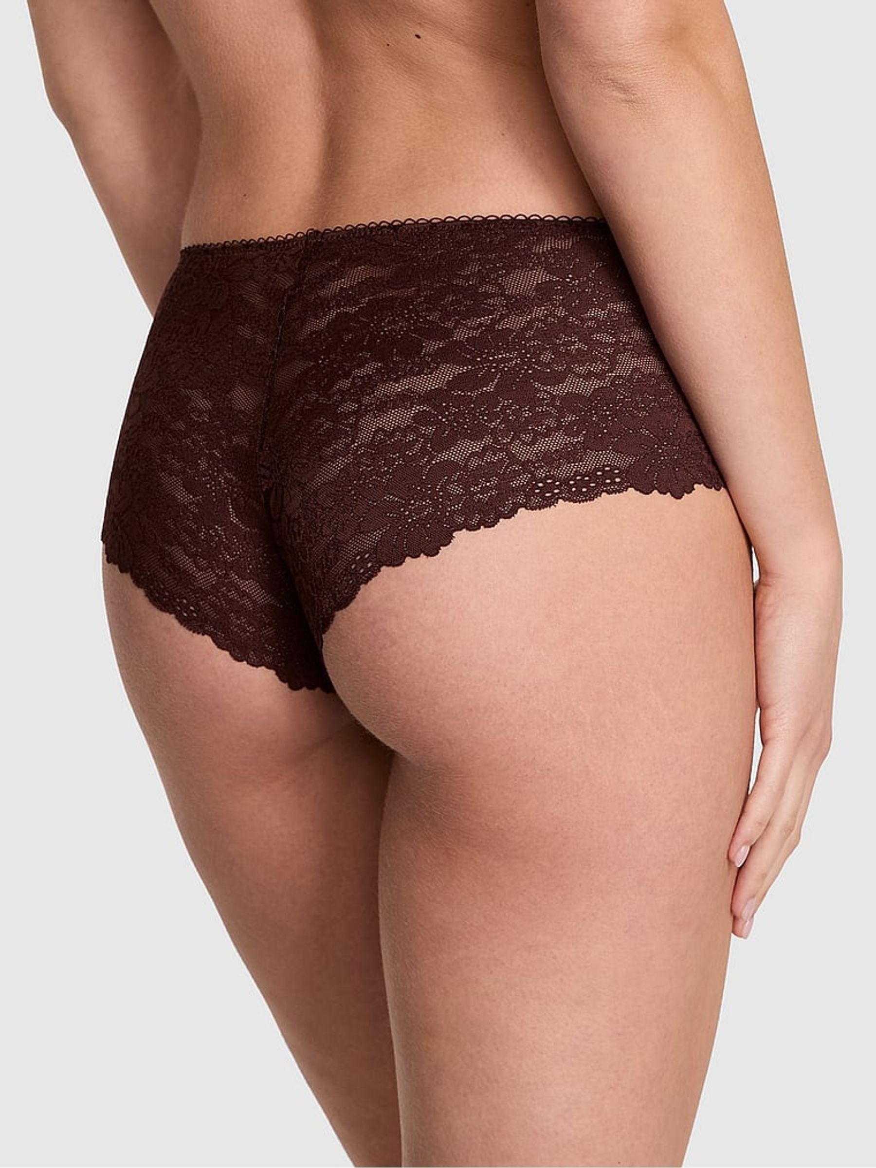 Brown Leopard Cheeky No Show Lace Trim Cheeky Knickers - Image 2 of 3