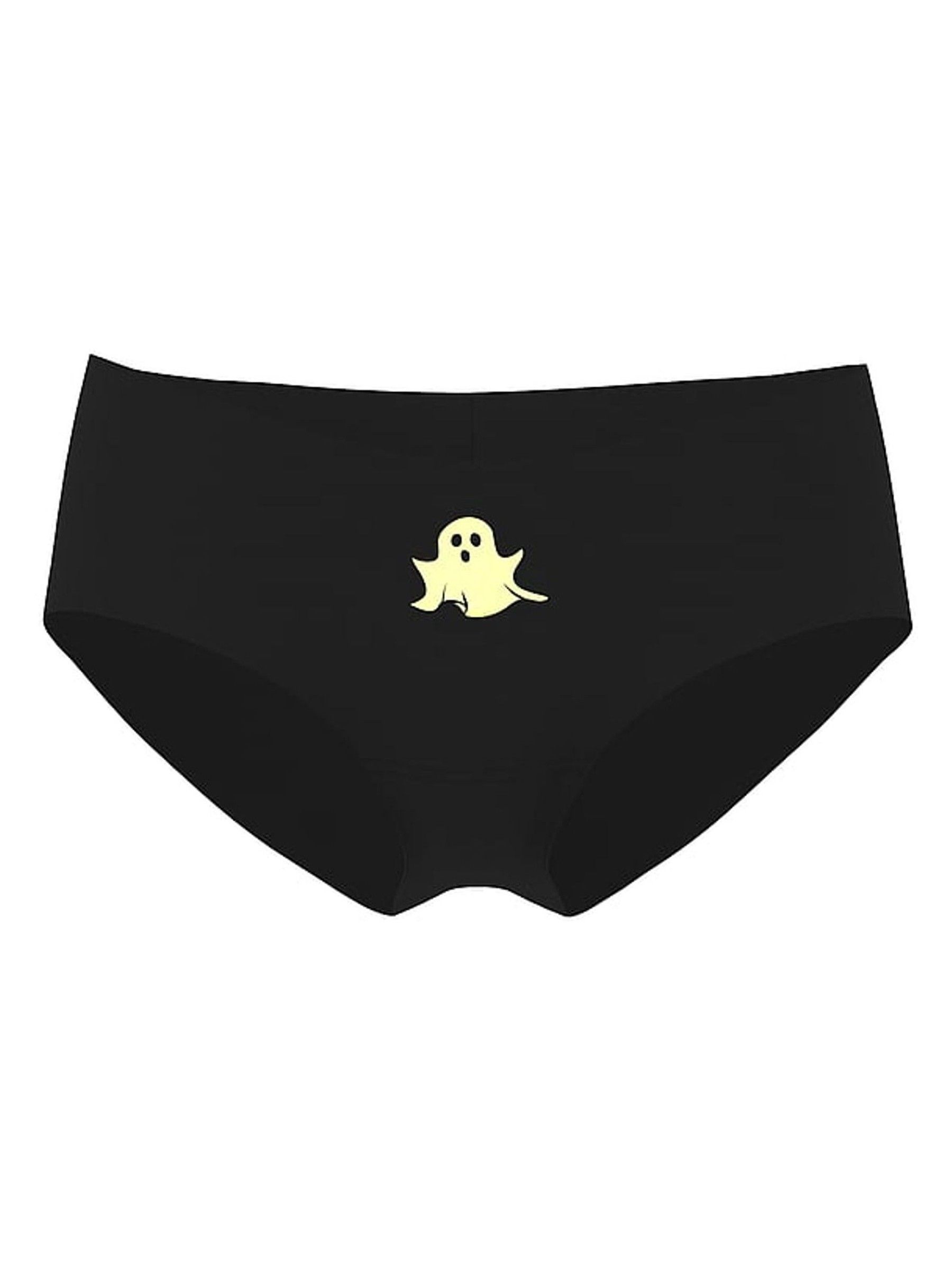 Black Glow In The Dark Ghost Hipster No Show Cheeky Knickers - Image 3 of 3