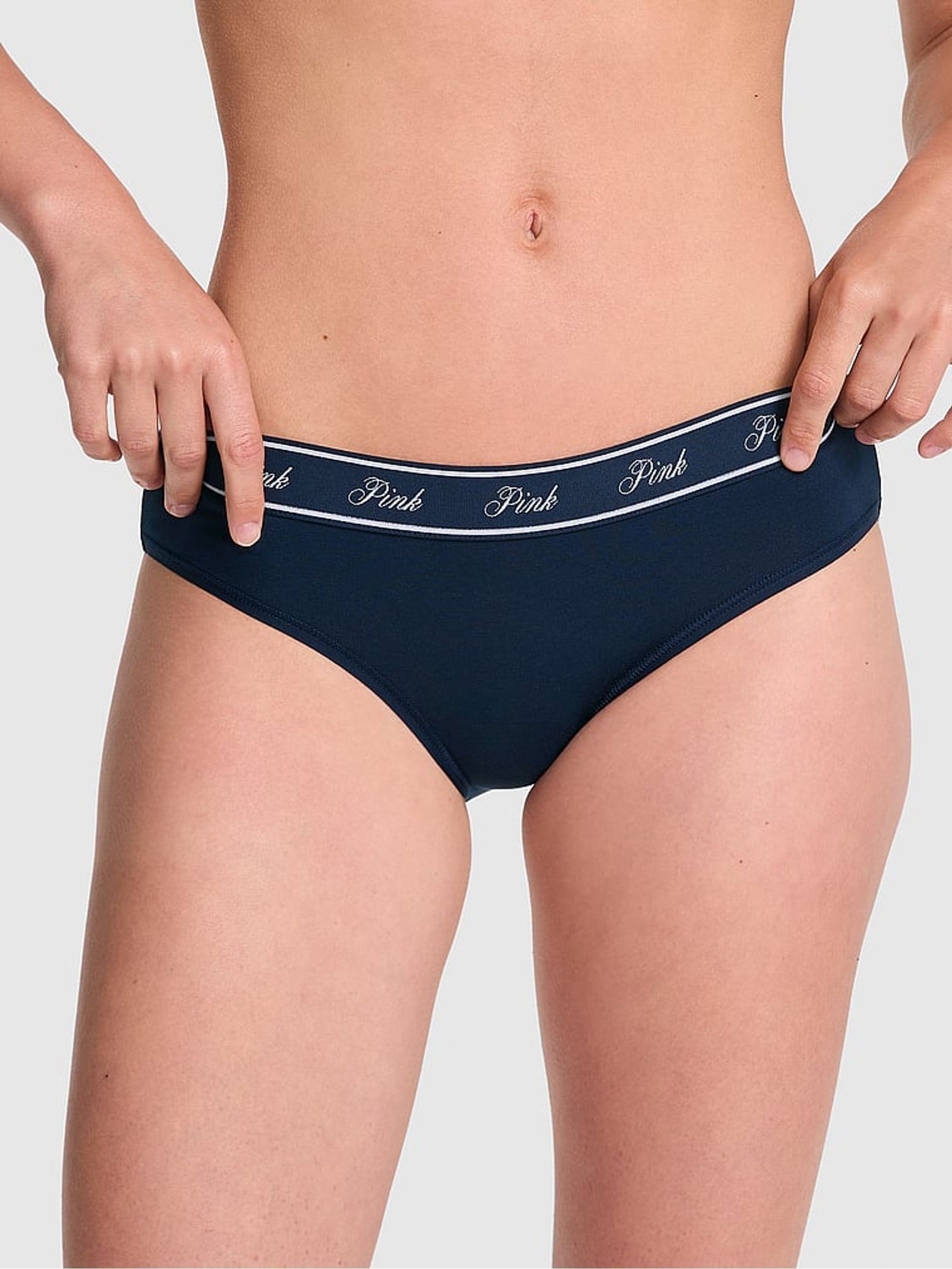 Noir Navy Blue Hipster Cotton Logo Boyshort Knickers - Image 1 of 3