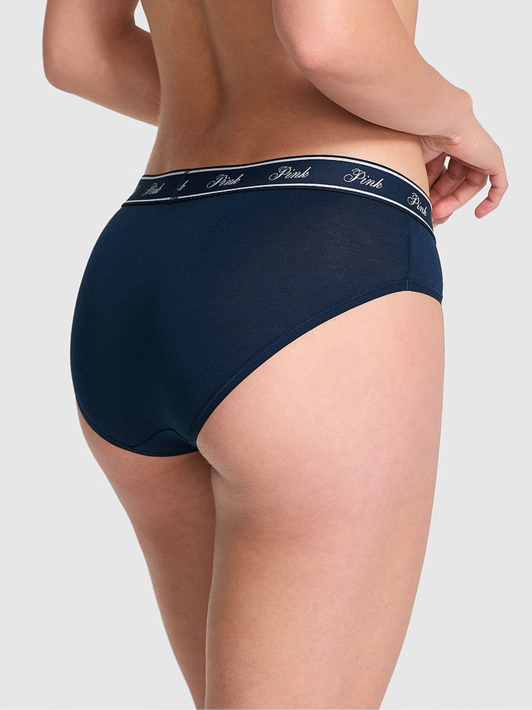 Noir Navy Blue Hipster Cotton Logo Boyshort Knickers - Image 2 of 3