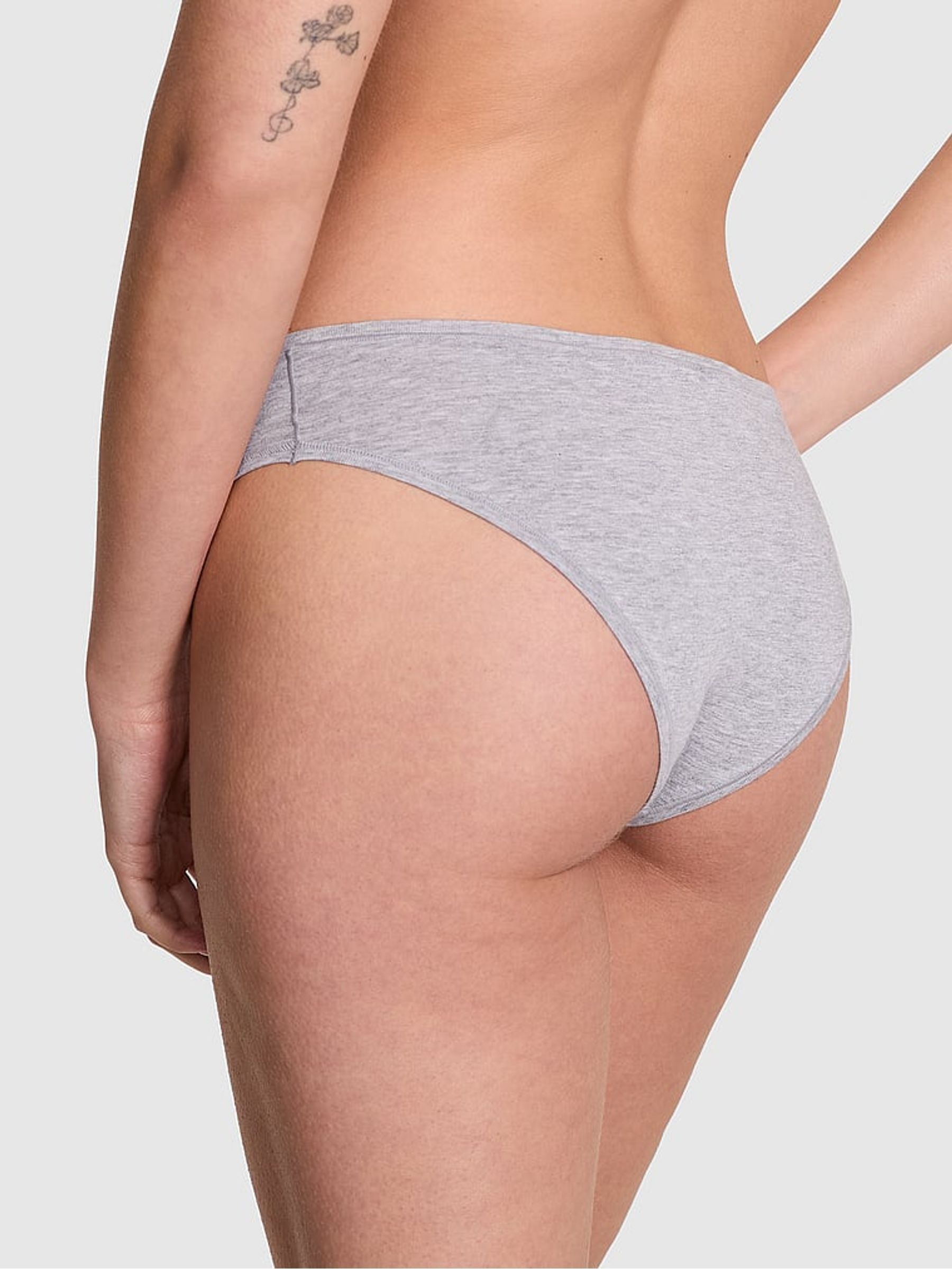 Medium Heather Grey Cheeky Cotton Knickers - Image 2 of 3