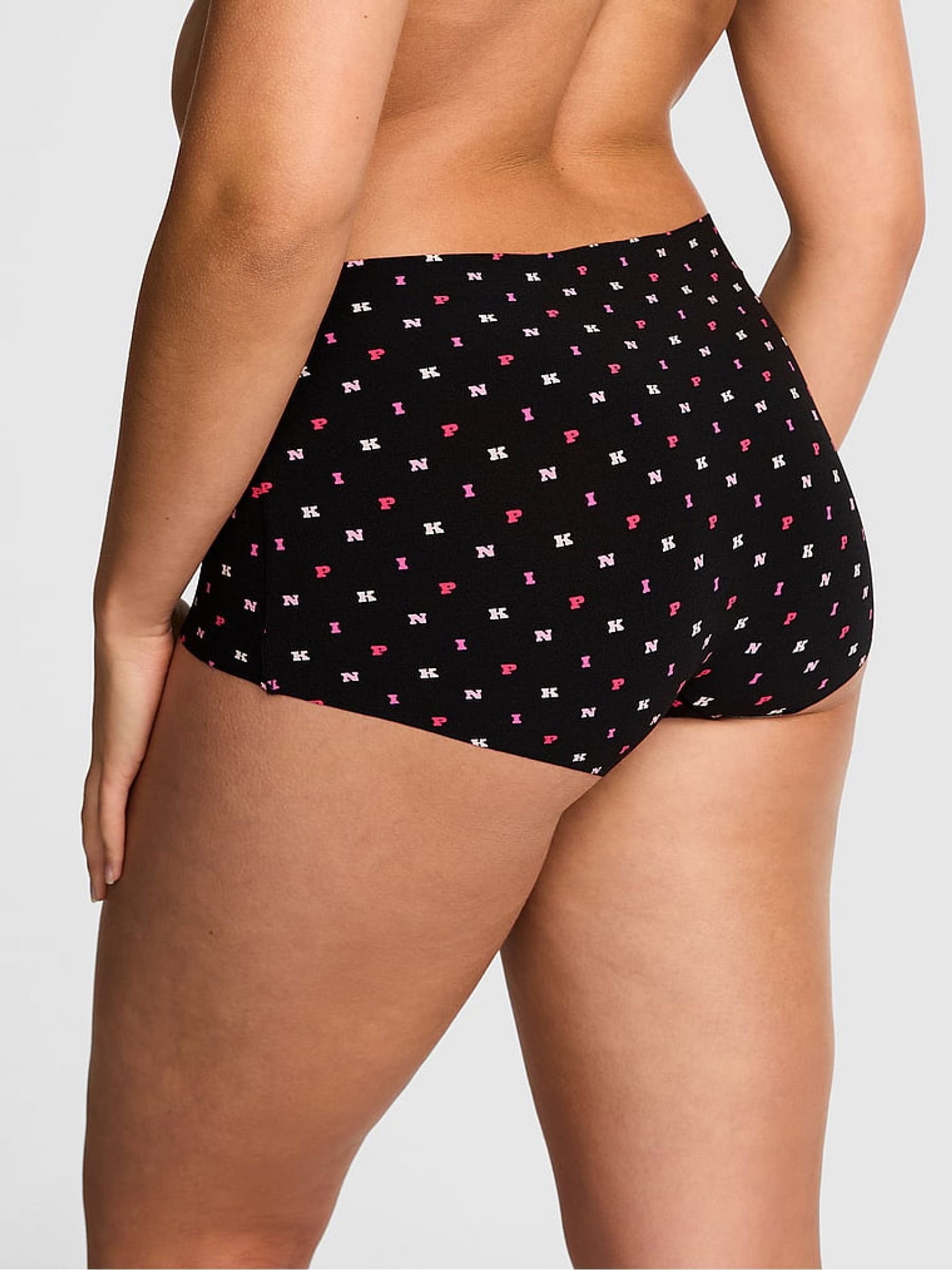 Black Pink Print Short No Show Knickers - Image 2 of 3