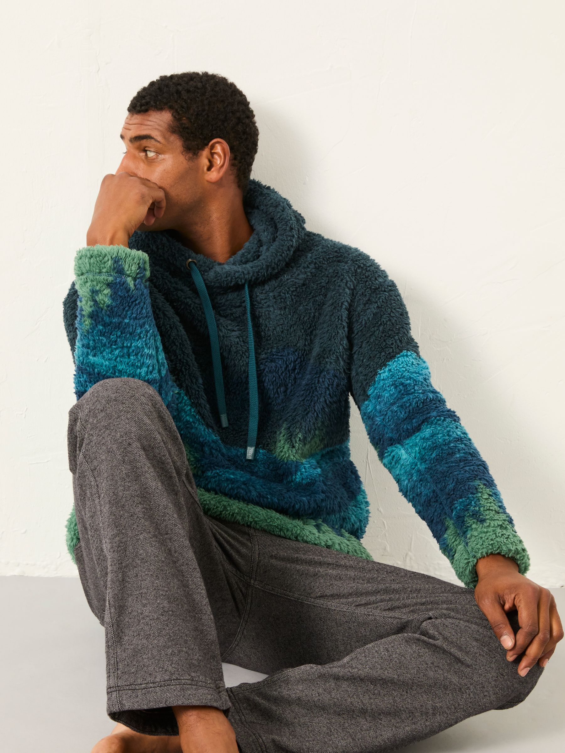 Blue Landscape Scene Fleece Hoodie - Image 3 of 5