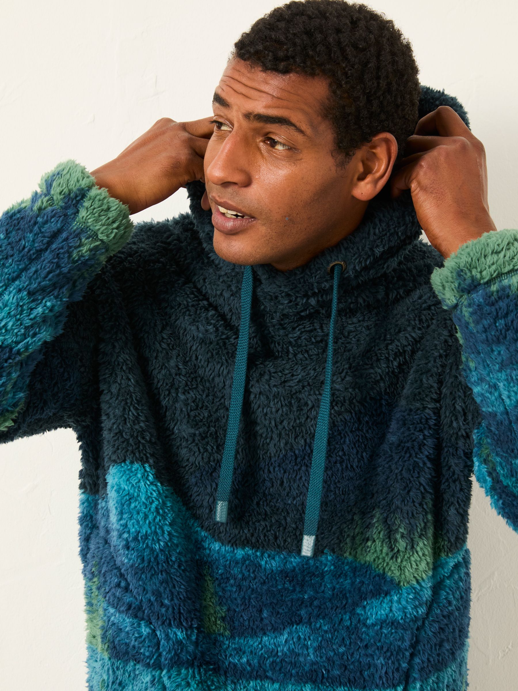 Blue Landscape Scene Fleece Hoodie - Image 4 of 5