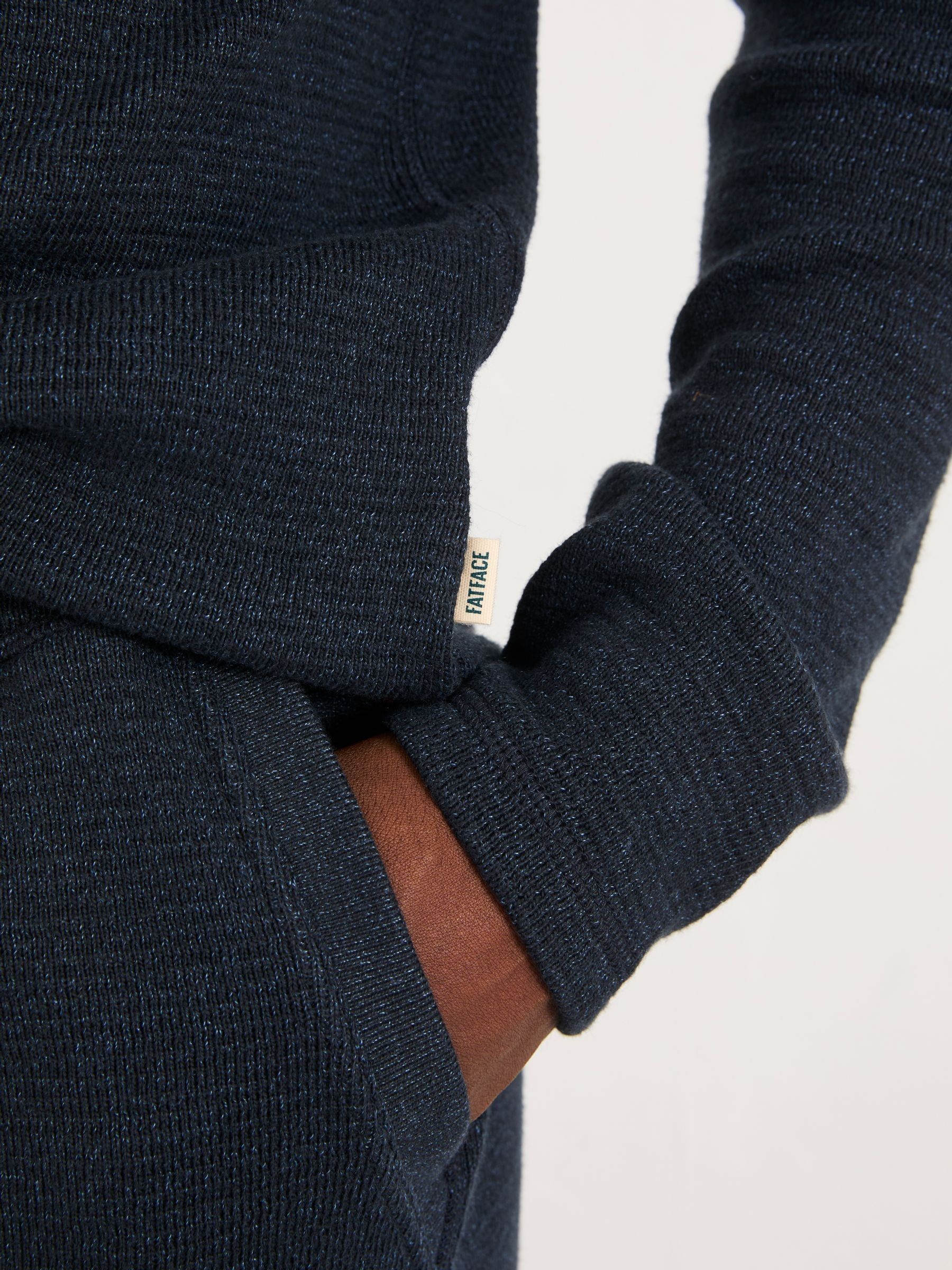 Navy Textured Cuffed Loungepant - Image 3 of 5