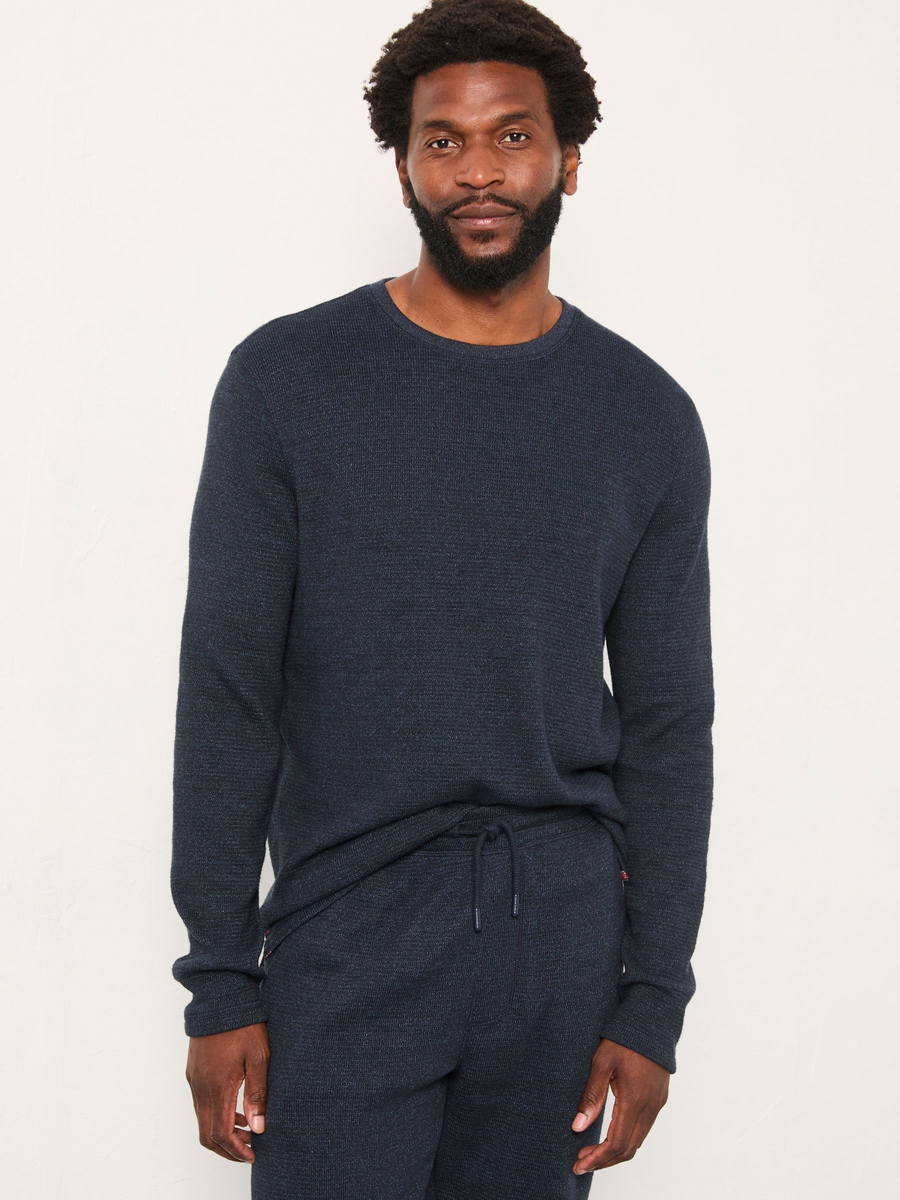 Navy Textured Cuffed Loungepant - Image 4 of 5
