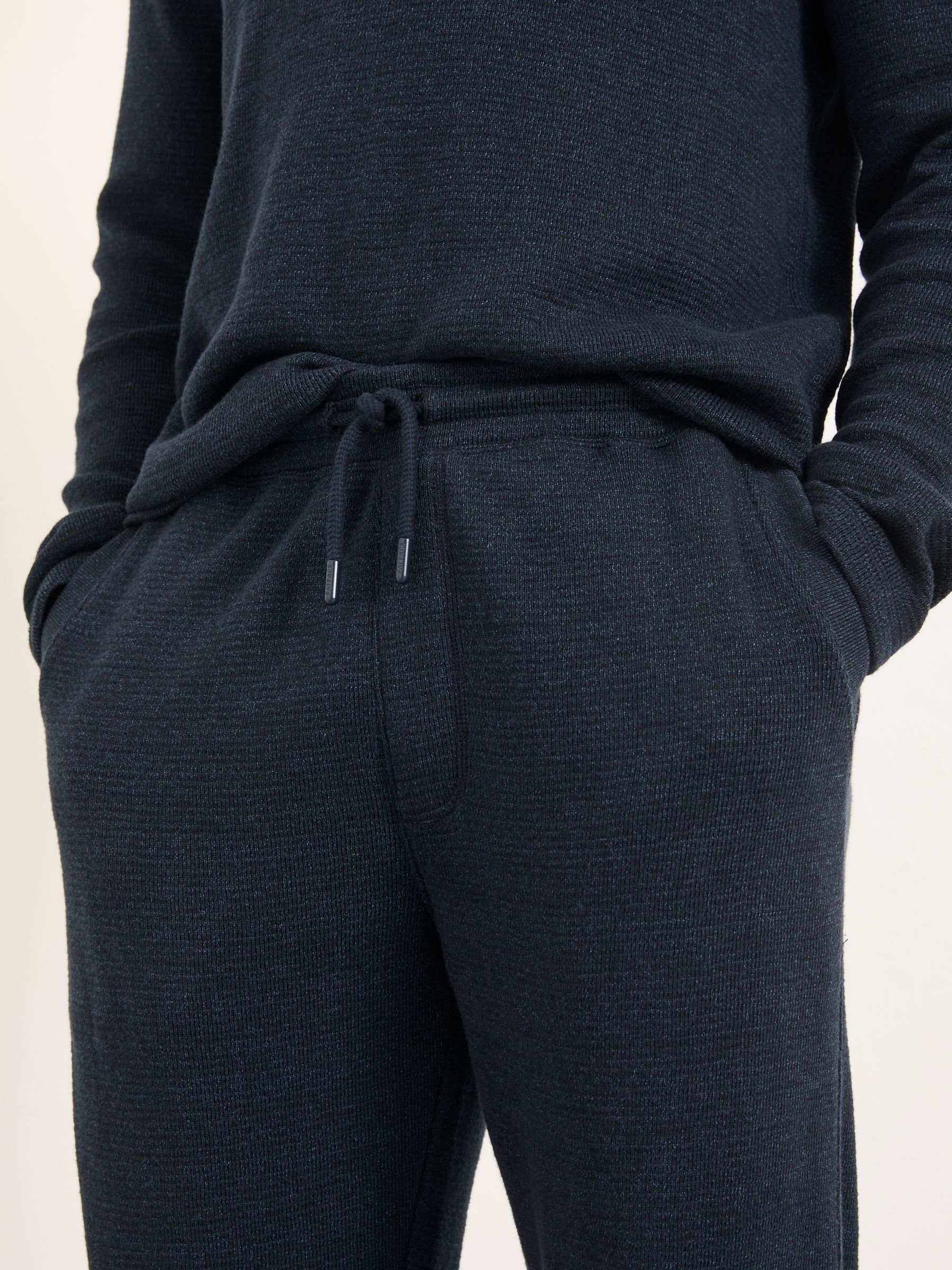 Navy Textured Long Sleeve Crew Tshirt - Image 3 of 5