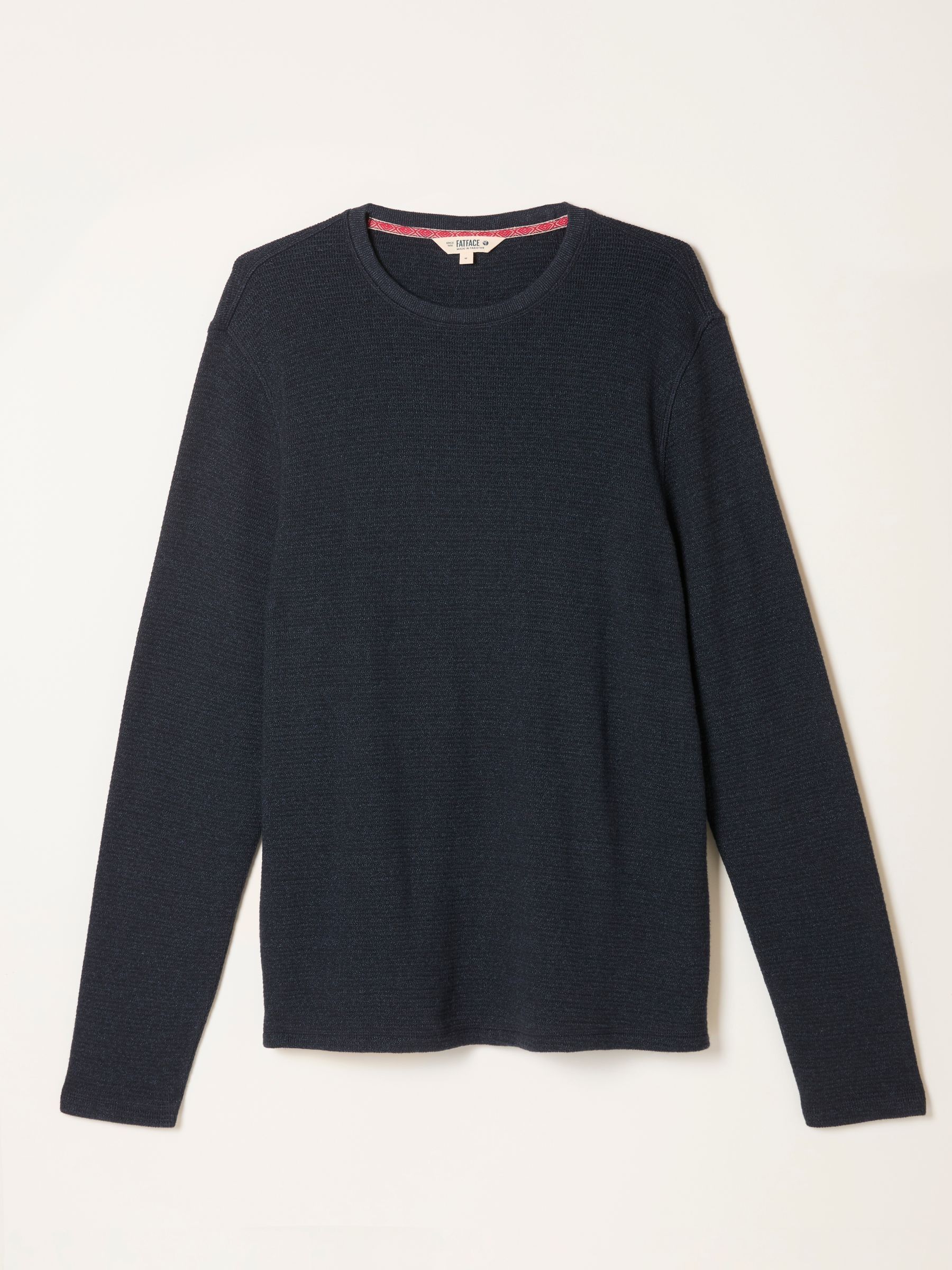 Navy Textured Long Sleeve Crew T-Shirt - Image 4 of 4