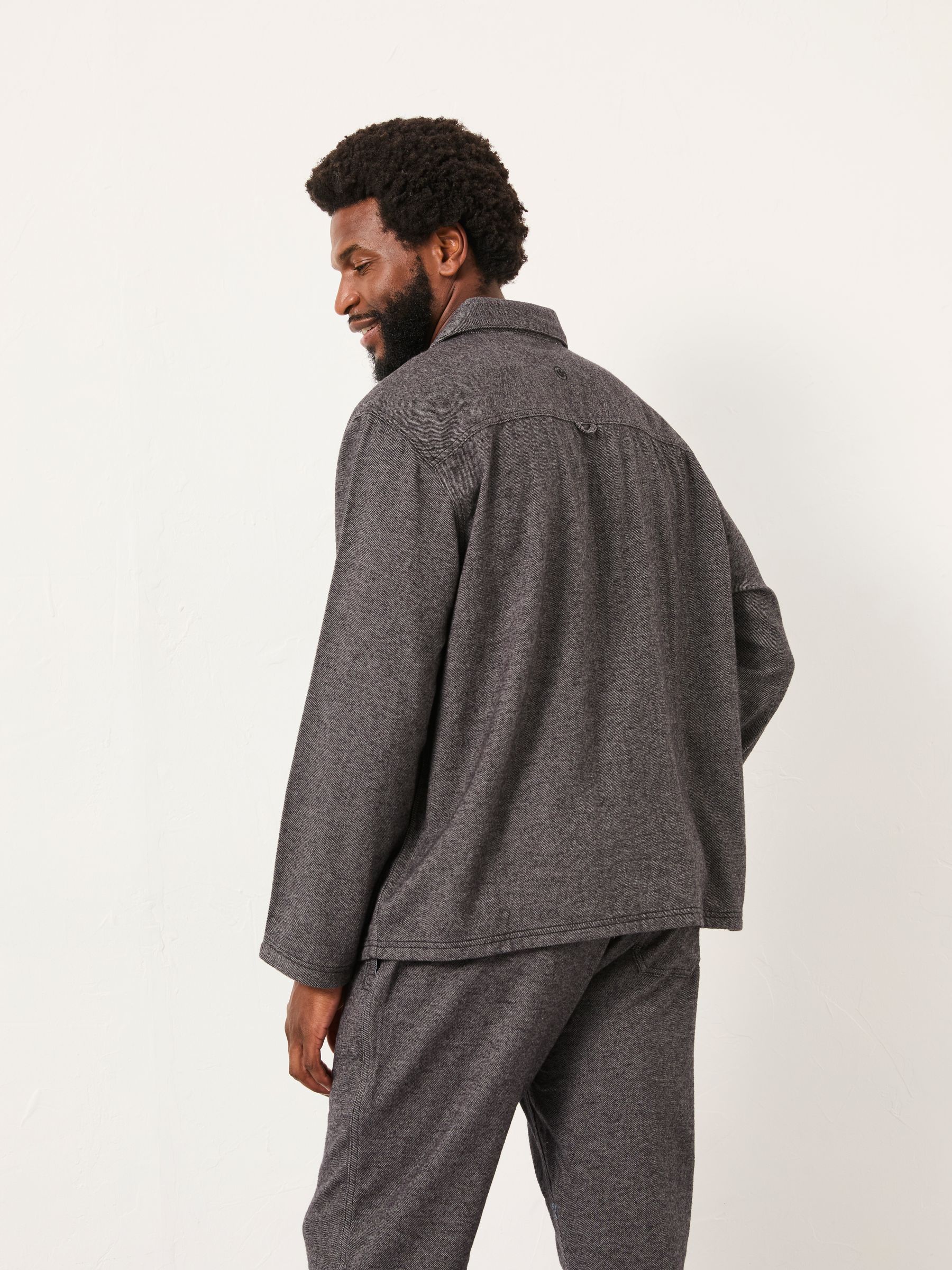 Charcoal Grey Brushed Twill Pyjama Shirt - Image 2 of 5