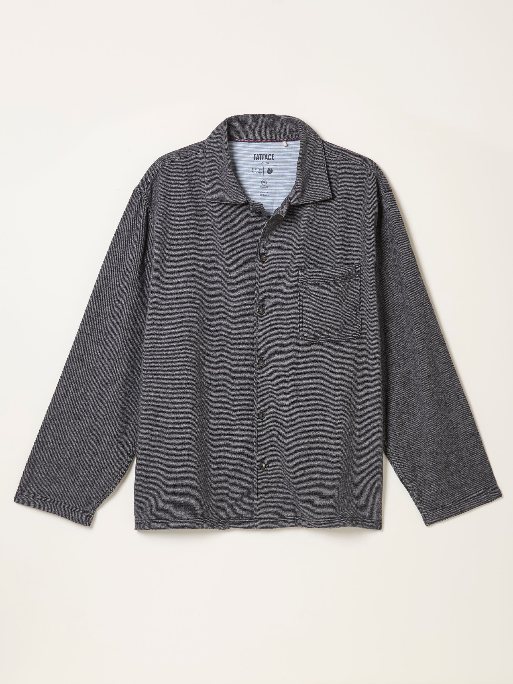 Charcoal Grey Brushed Twill Pyjama Shirt - Image 5 of 5