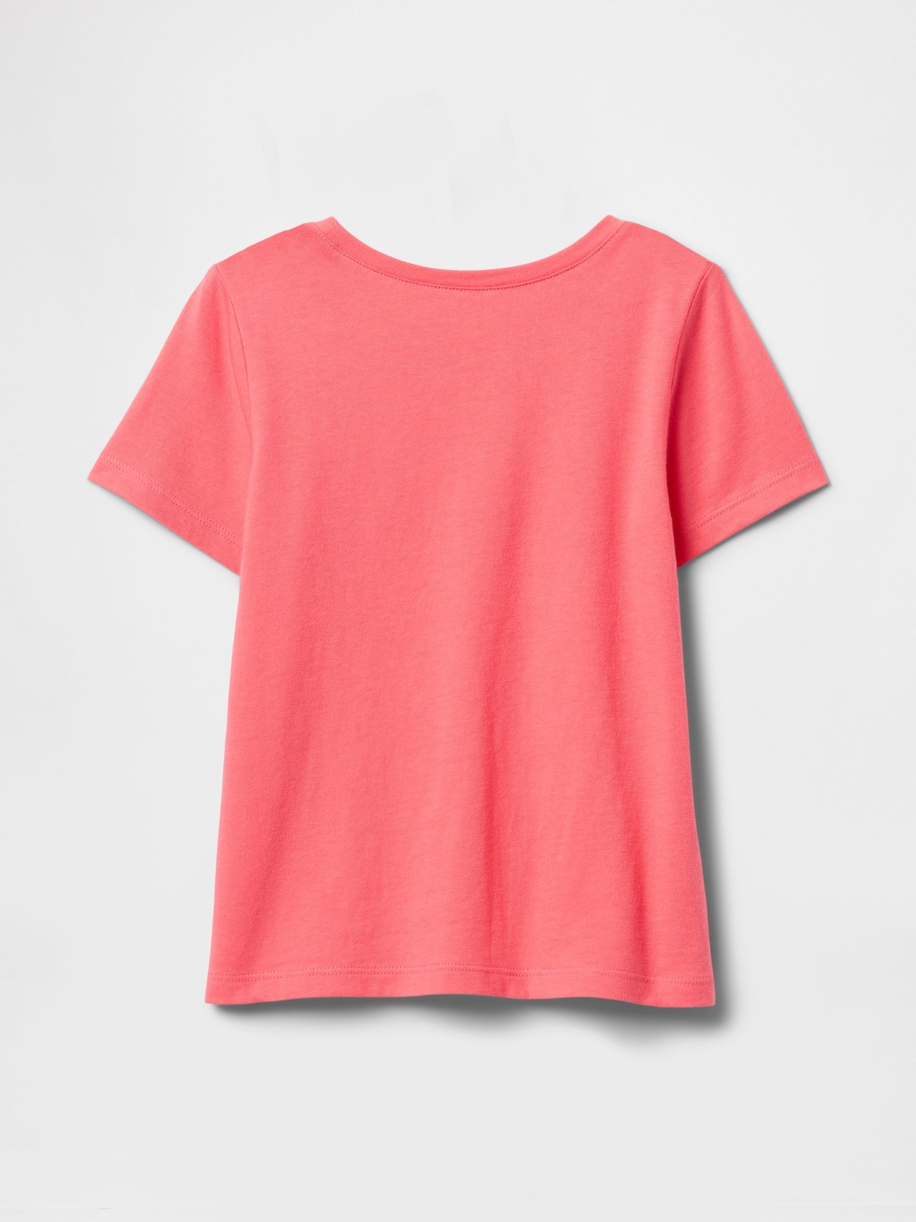 Coral Pink Daisy Short Sleeve Crew Neck Graphic T-Shirt (6mths-5yrs) - Image 2 of 3