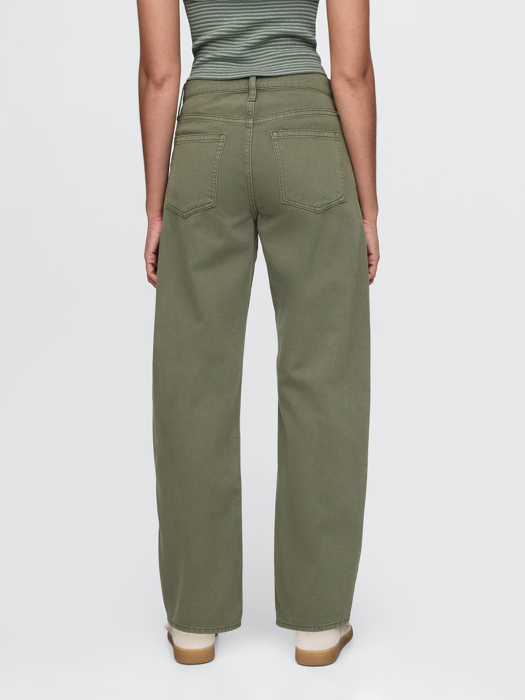 Green High Waisted Barrel Jeans - Image 2 of 8