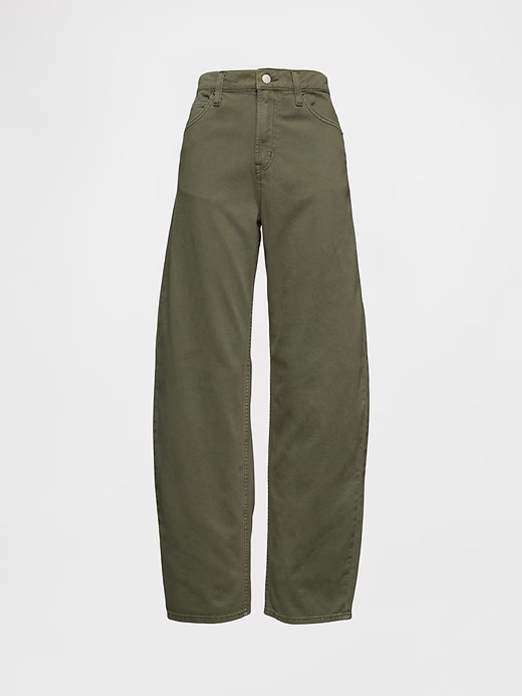 Green High Waisted Barrel Jeans - Image 7 of 8