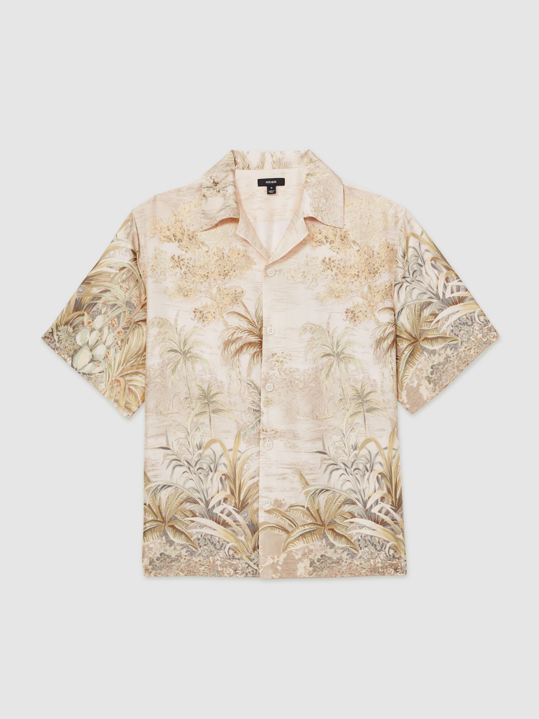 Jungle Print Cuban-Collar Shirt in Soft Sage Green - Image 2 of 5