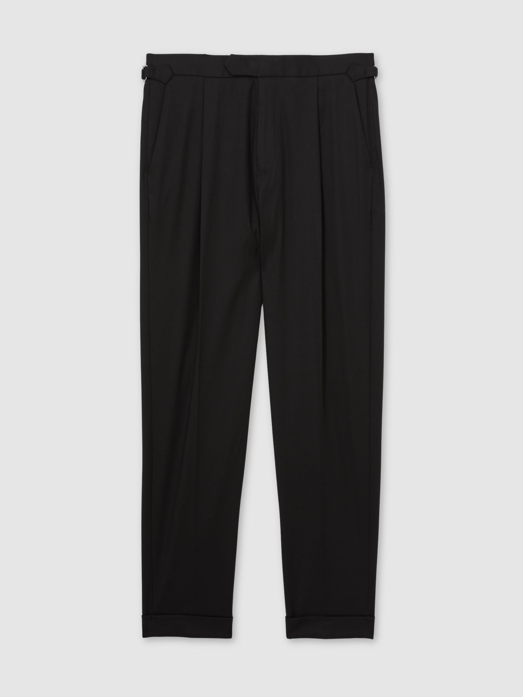 Cotton-Blend Tapered Trousers in Black - Image 2 of 6