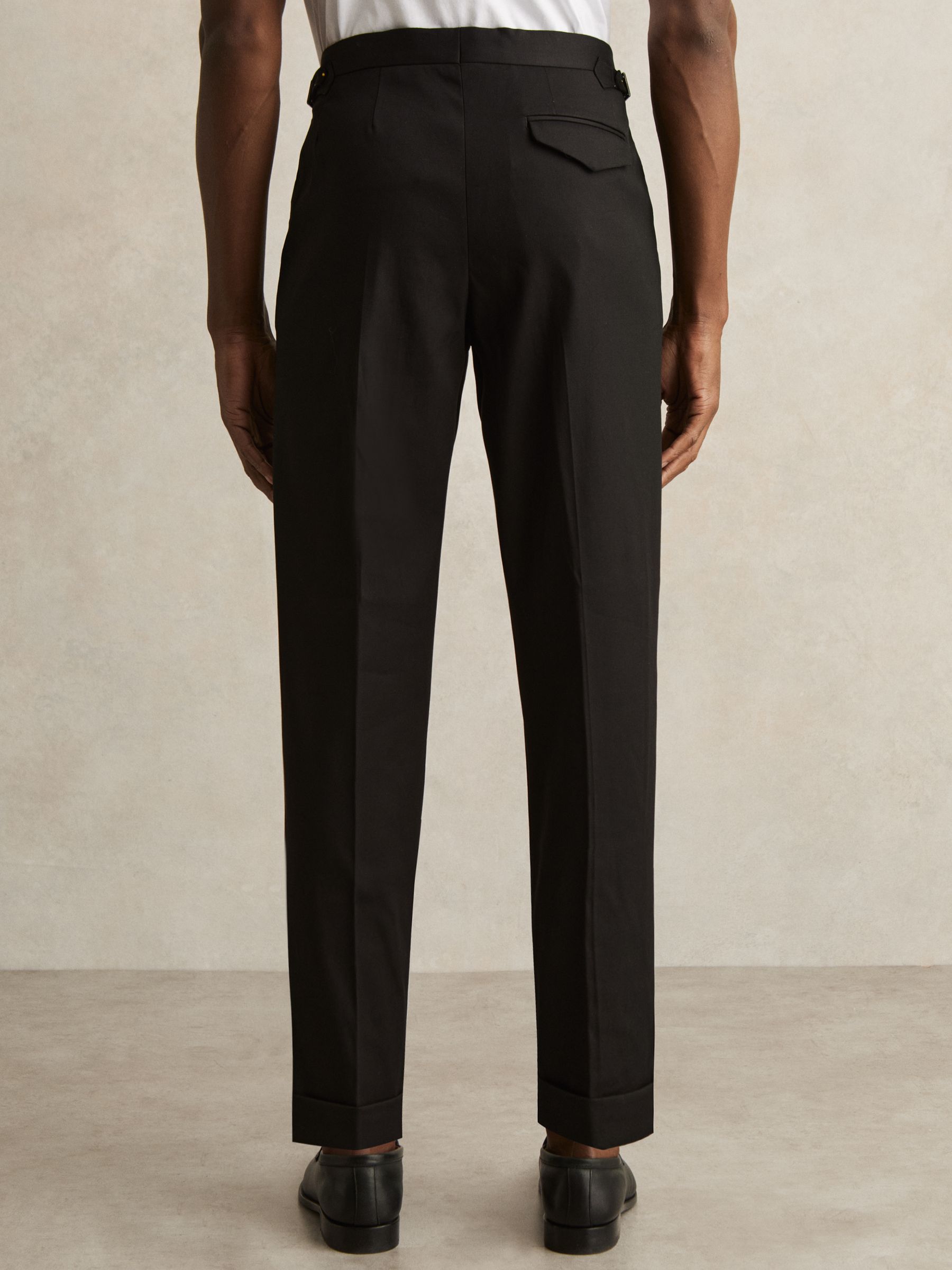 Cotton-Blend Tapered Trousers in Black - Image 5 of 6