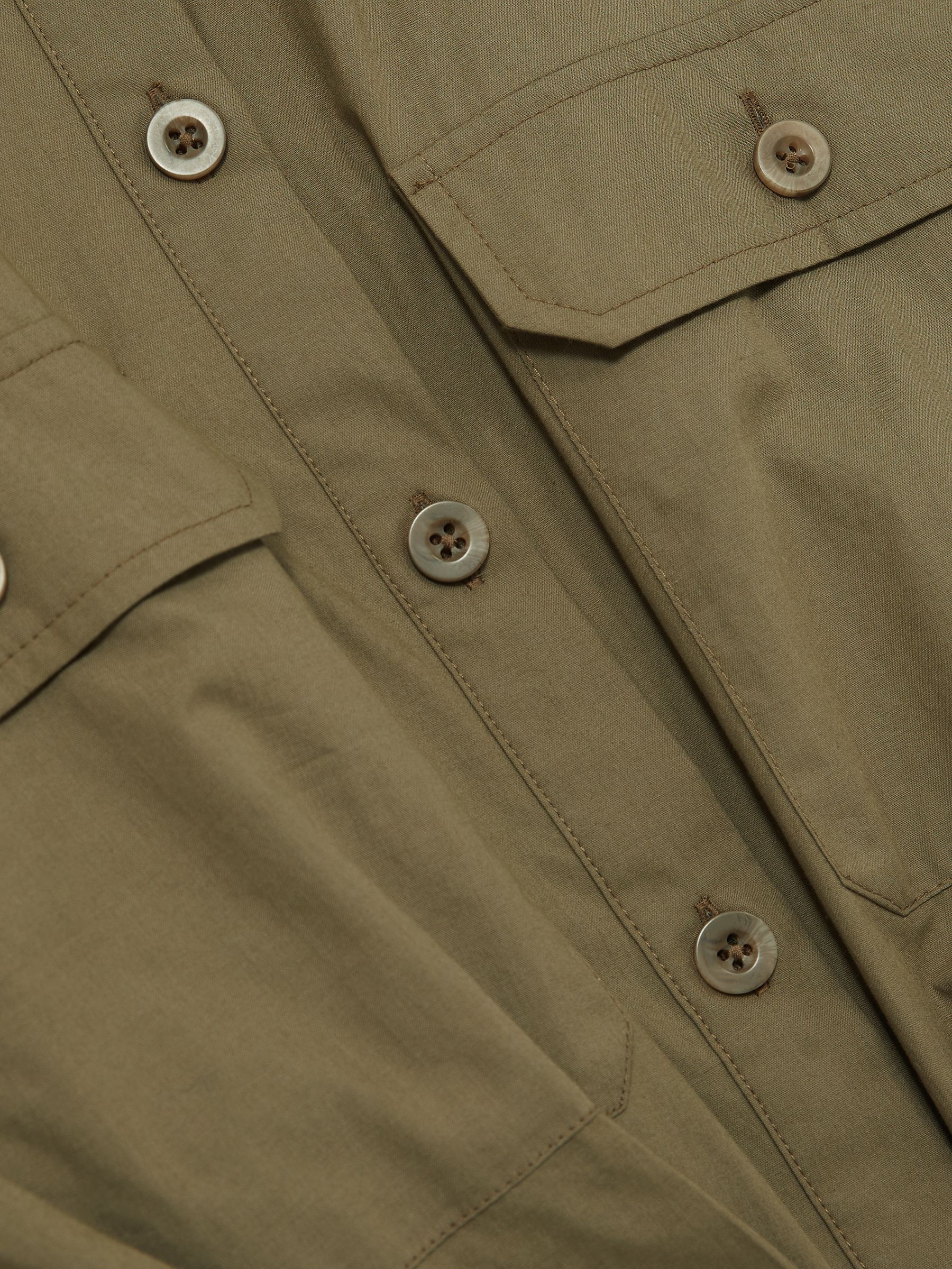Pleat-Hem Cropped Shirt in Khaki - Image 5 of 5