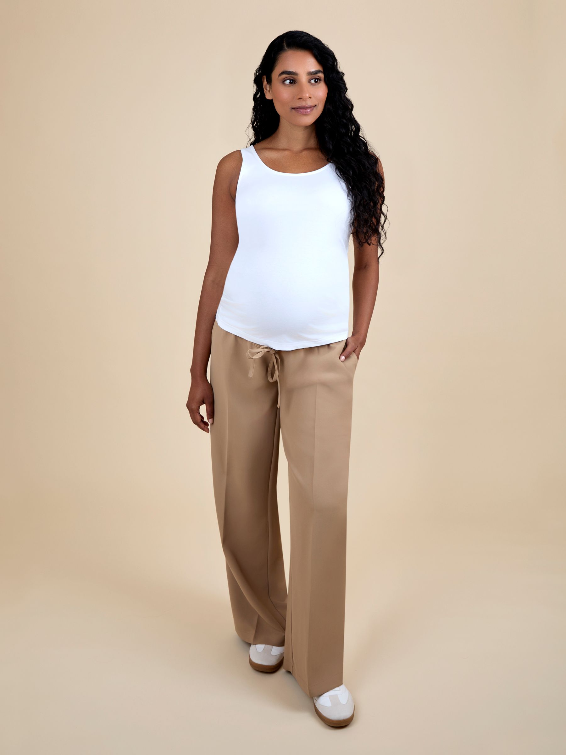 Natural Wide Leg Maternity Trousers - Image 7 of 9