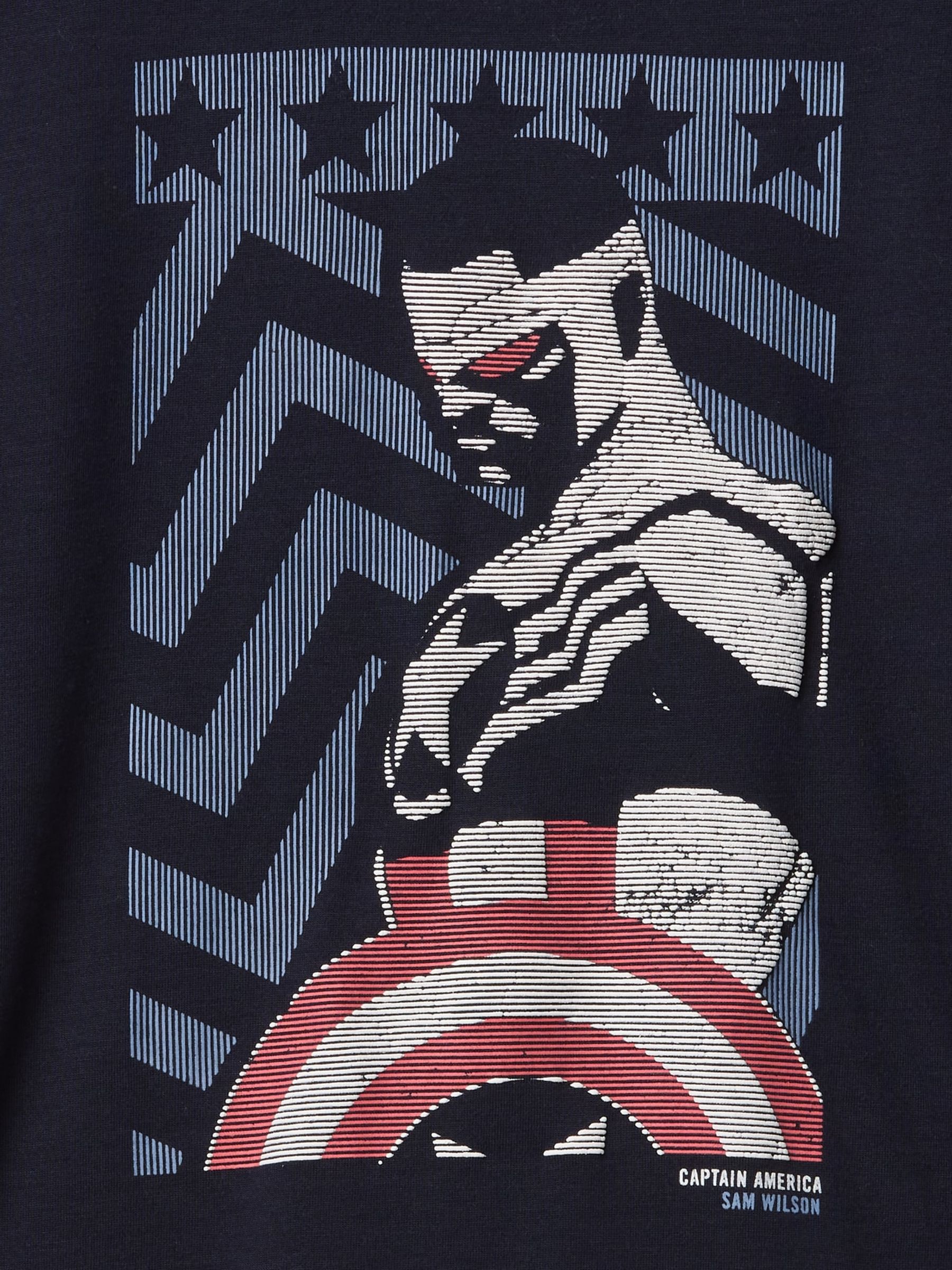 Navy Blue Captain America Marvel Short Pyjamas (6-13yrs) - Image 3 of 3