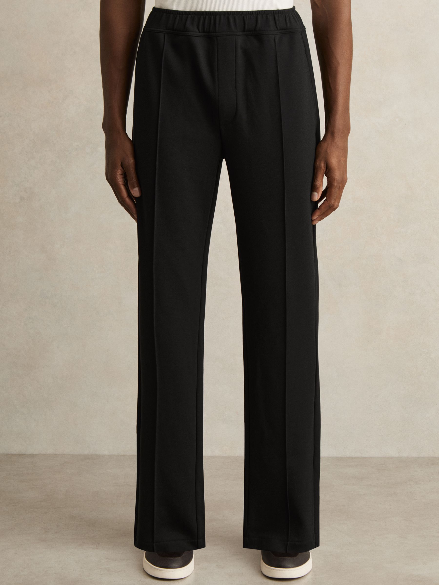 Interlock Straight-Leg Drawstring Trousers in Black - Image 3 of 6