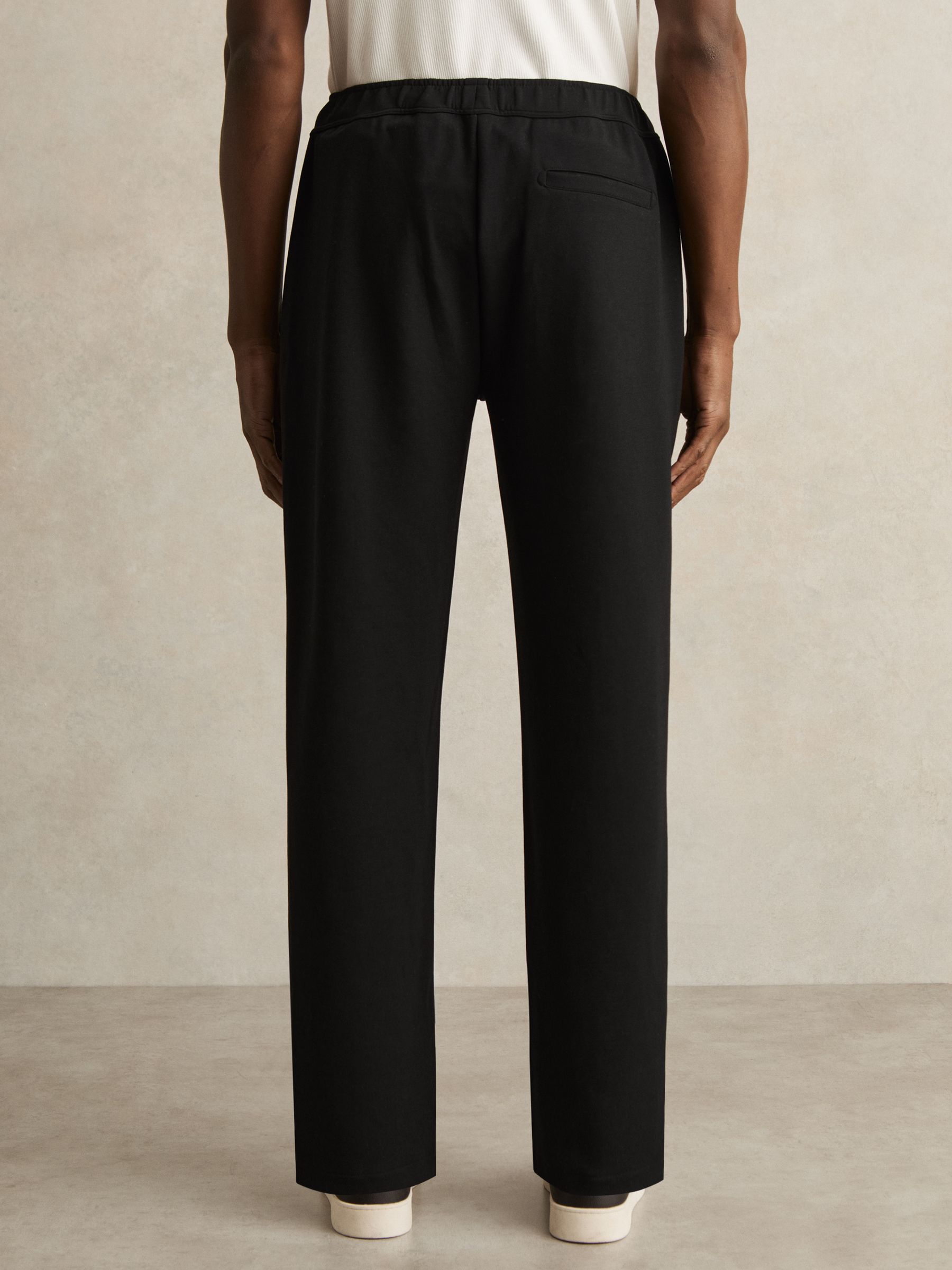 Interlock Straight-Leg Drawstring Trousers in Black - Image 5 of 6
