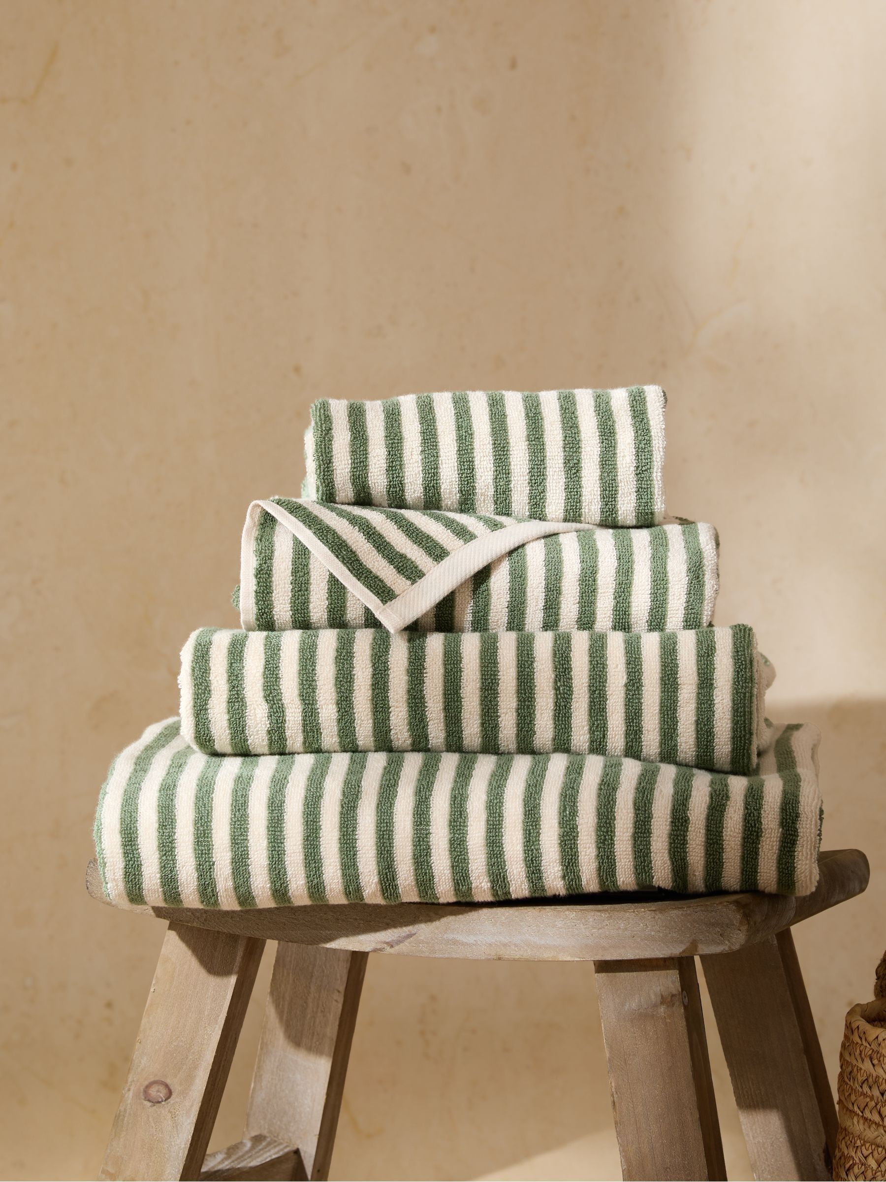 Yard Green Hebden Striped Towel - Image 1 of 4
