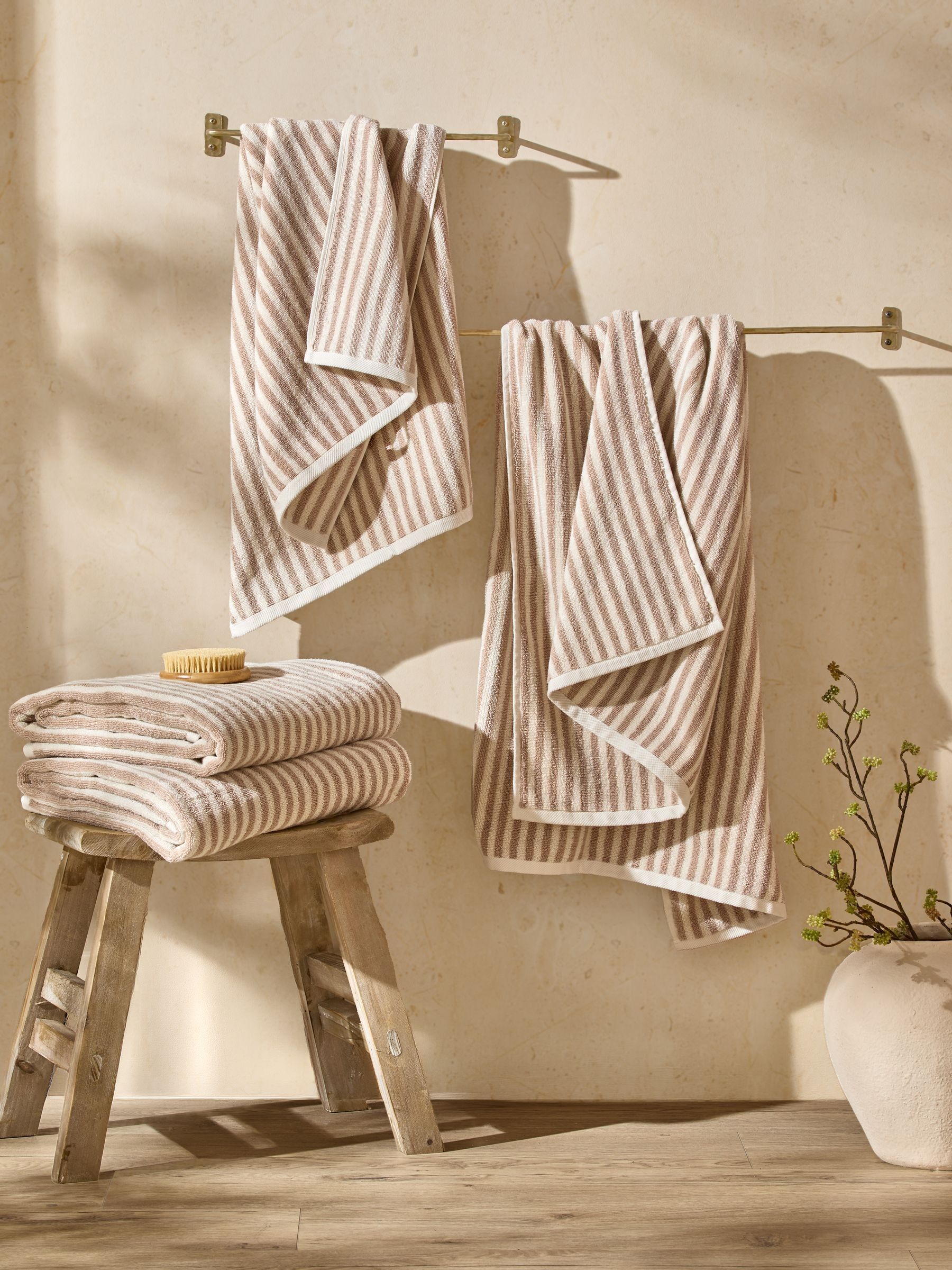 Yard Natural Hebden Striped Towel - Image 2 of 4
