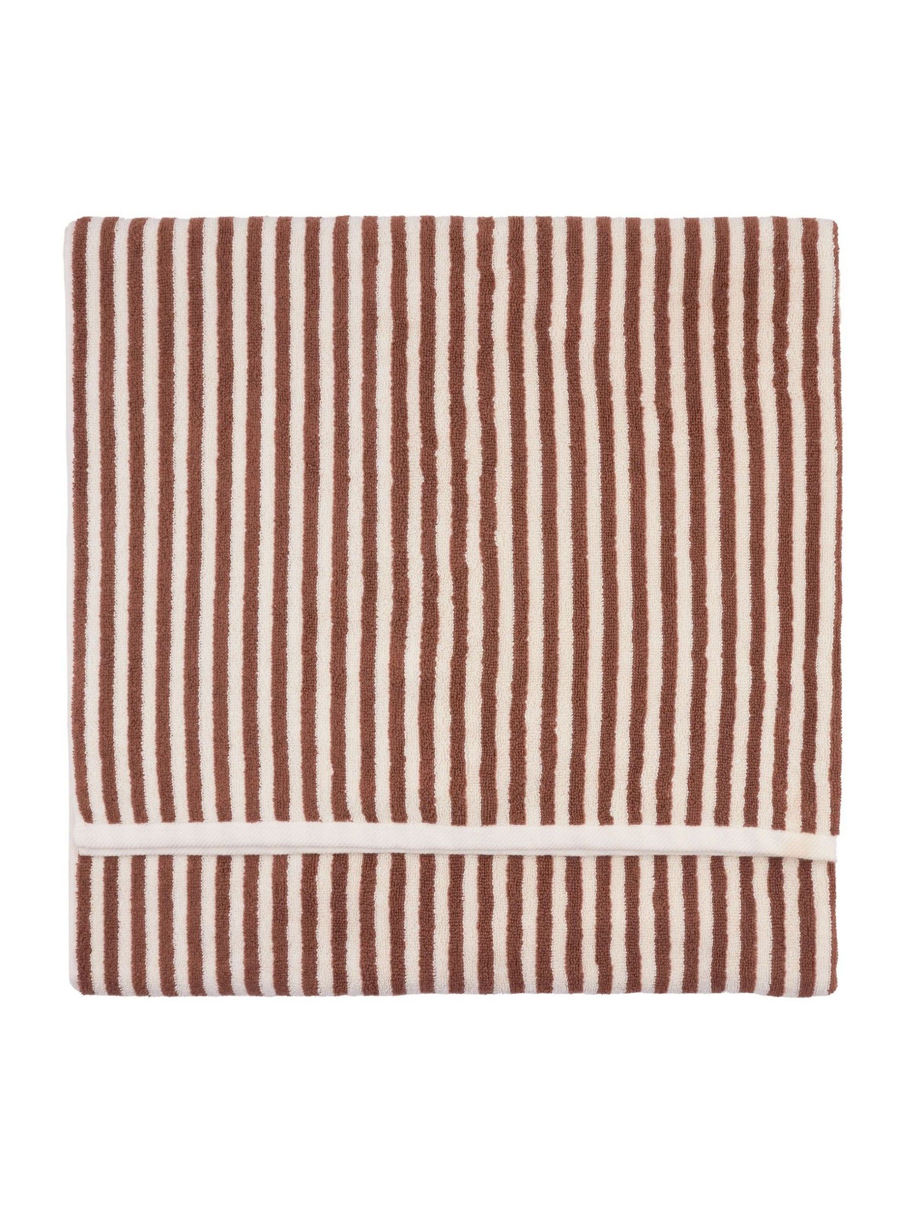 Yard Pecan Orange Hebden Striped Towel - Image 3 of 4